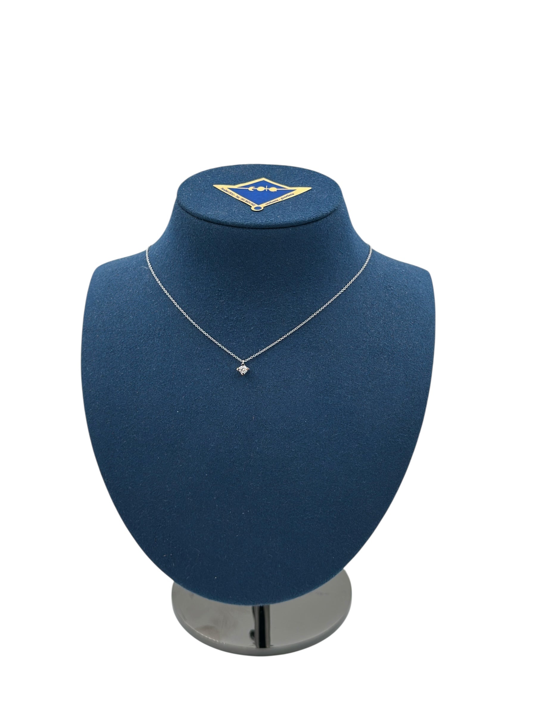 Collana Buonocore punto luce in oro bianco 18kt e diamanti, 0.07 ct - 382C02DW