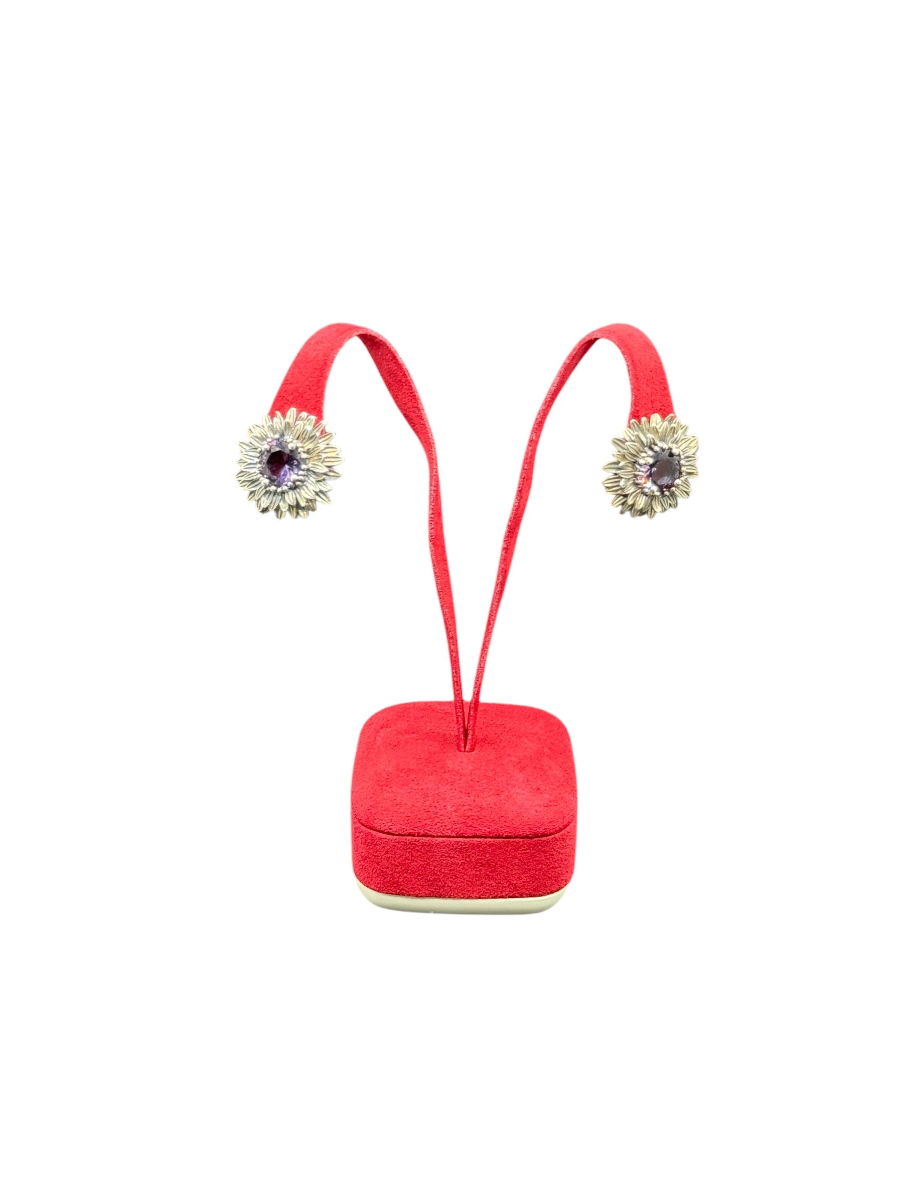 Labriola SILBERNE DAISY-OHRRINGE MIT LILA QUARZ UND AMETHYST - 2225