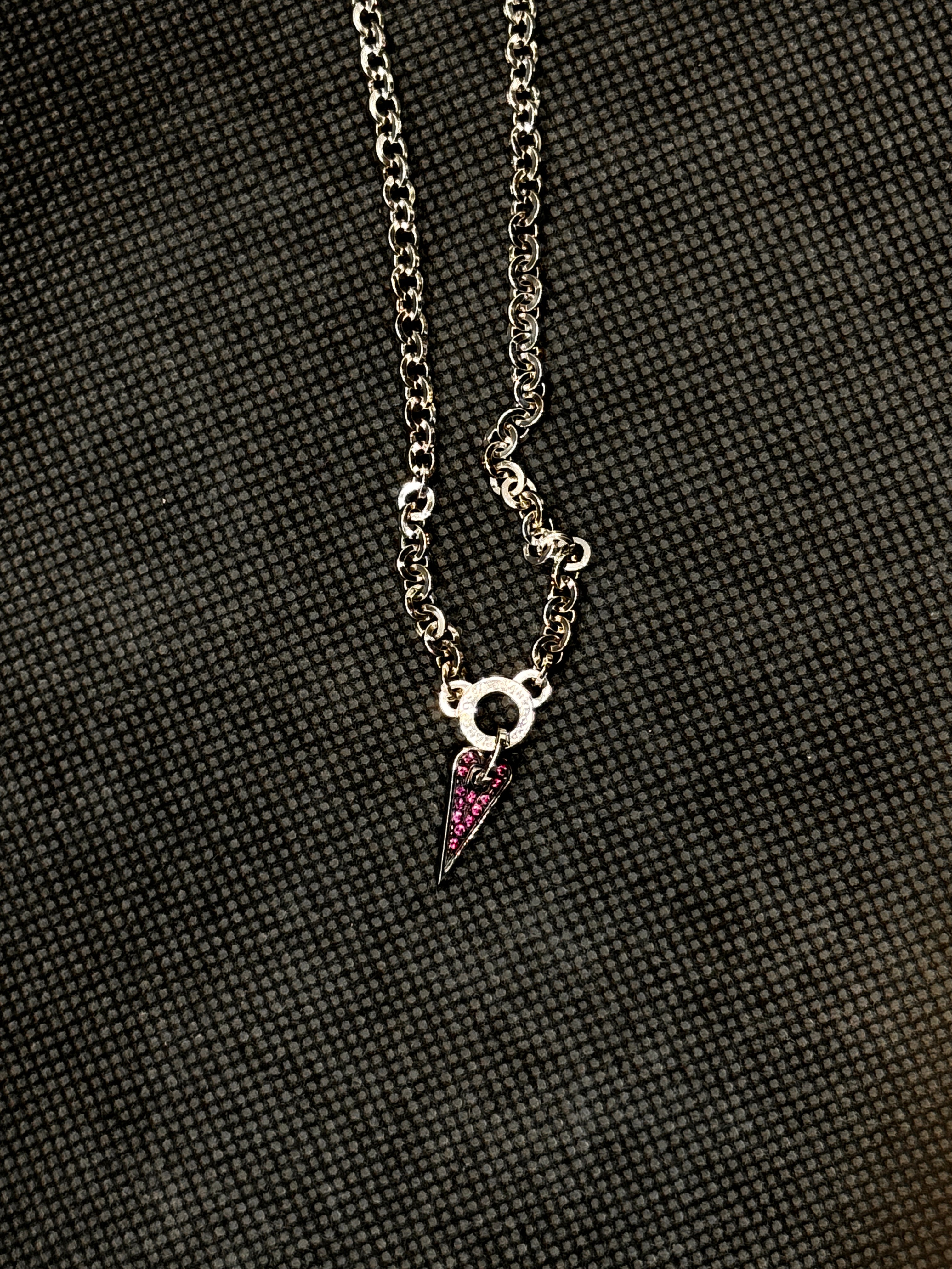 Pianegonda Silberhalsband mit Rubinpavé-Anhänger, Glittering Love Kollektion – CA011162/R
