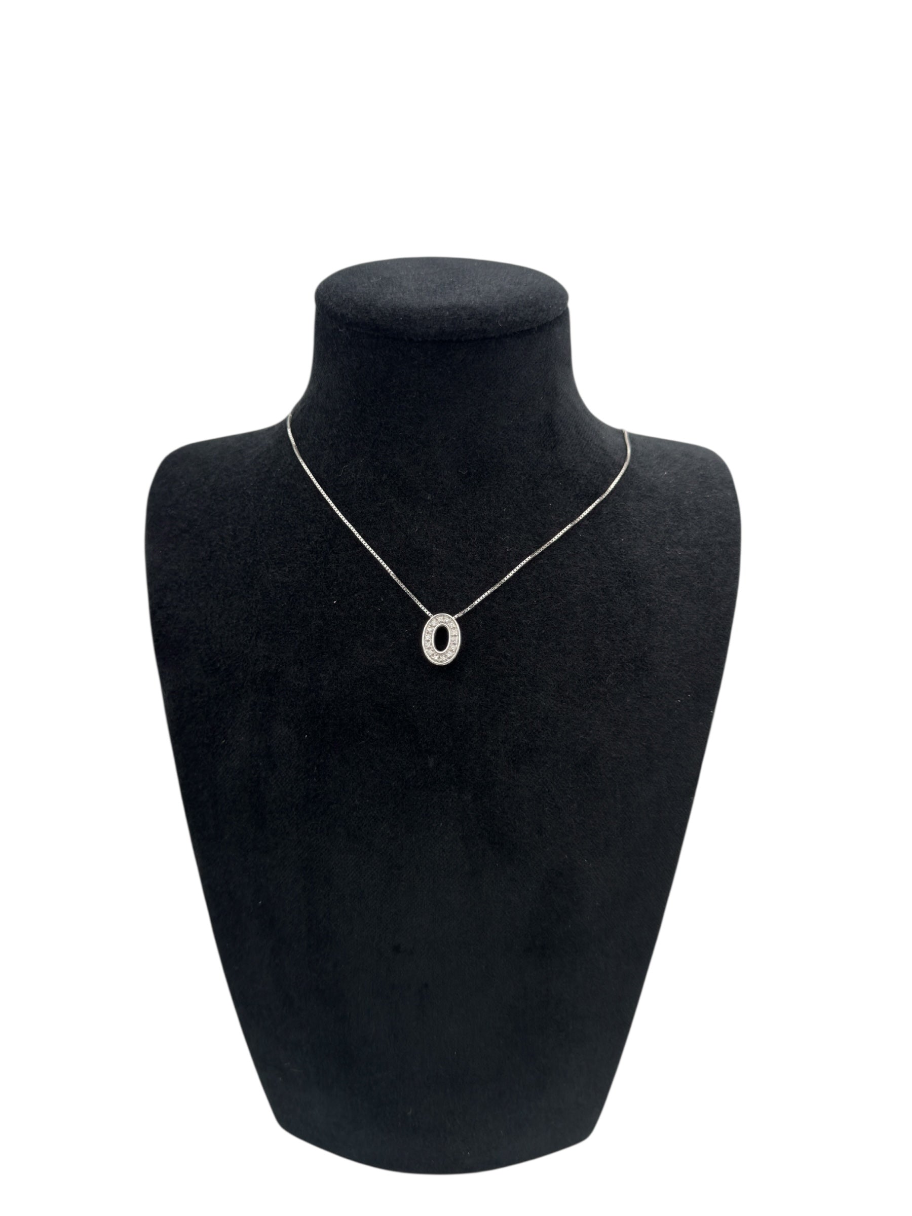 Girocollo Damiani in oro bianco 18kt e diamanti con pendente ovale - DDB32858
