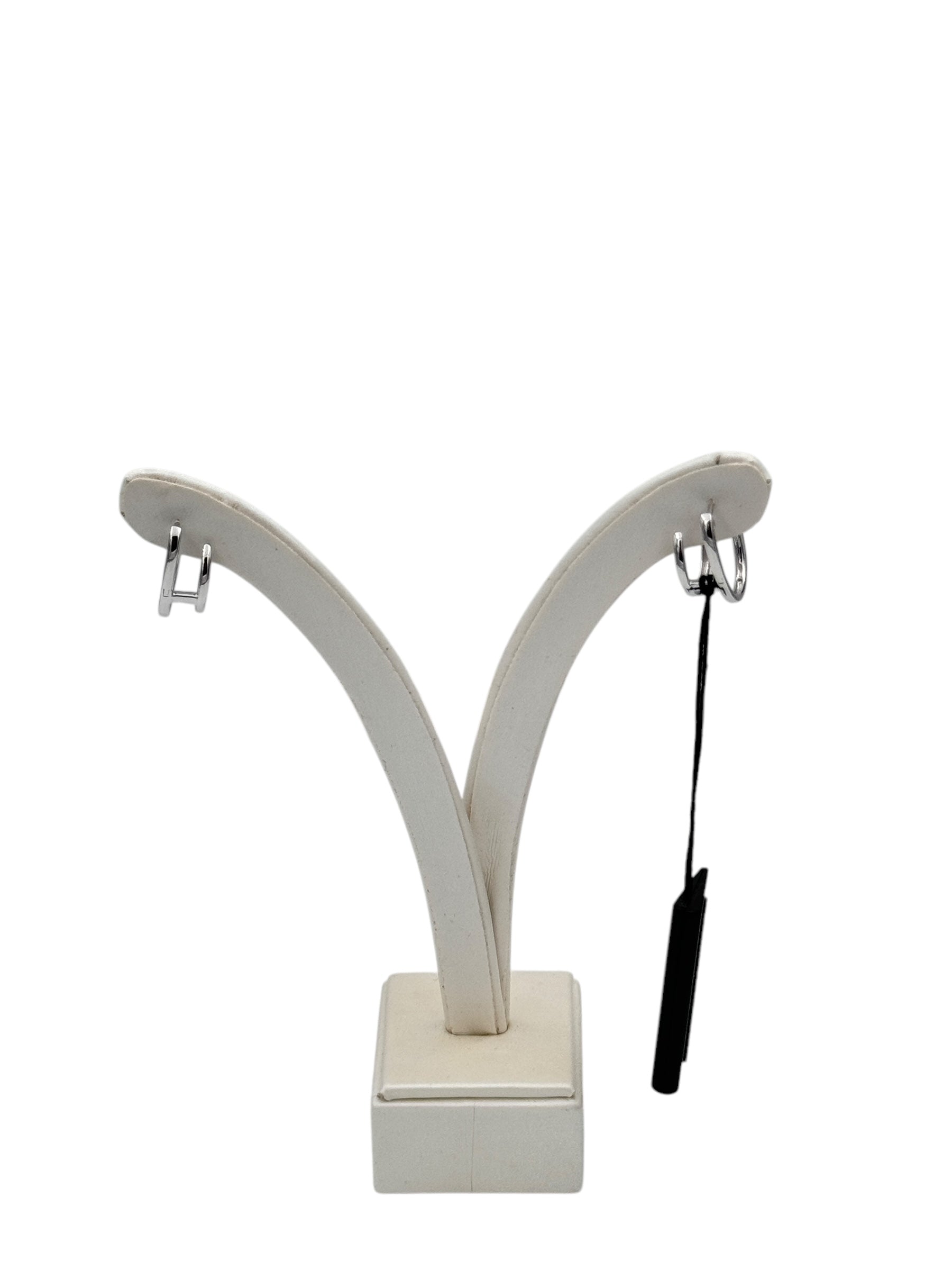 Orecchini Giorgio Visconti a due giri a cerchio, in oro bianco e diamanti, 0.16ct - BBX40150