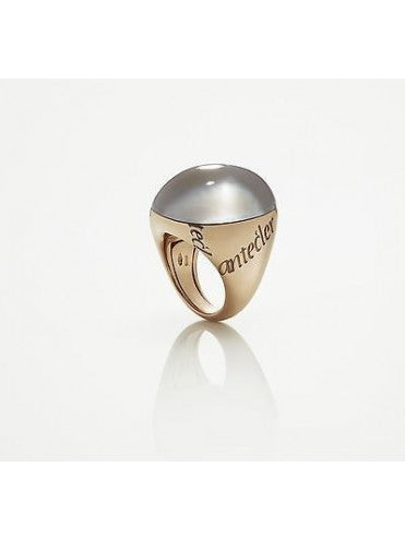 Anello Chantecler, collezione Pour Parler, in oro rosa 9 ct, madreperla e cristallo di rocca - 35765
