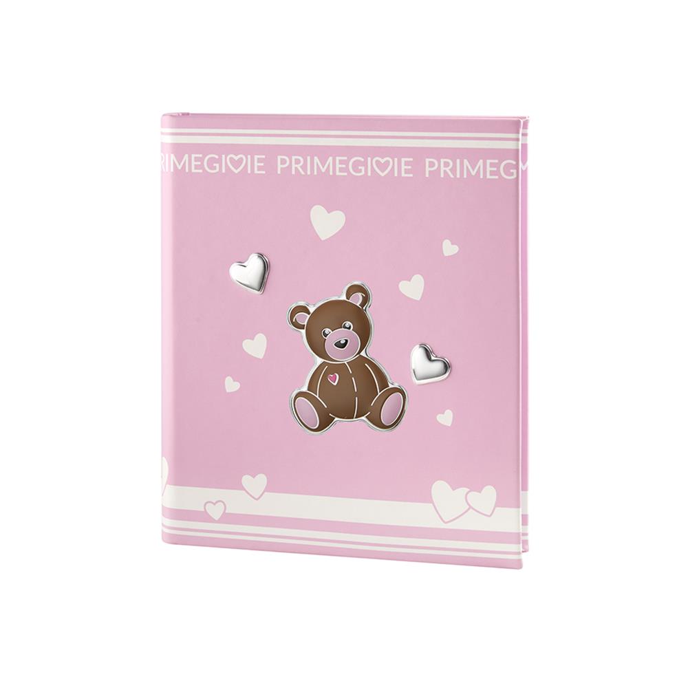 FOTOALBUM LEBEBE PMG-A13 ROSA TEDDYBÄR MIT NAGELLACKIERTEN HERZEN 20X25 CM