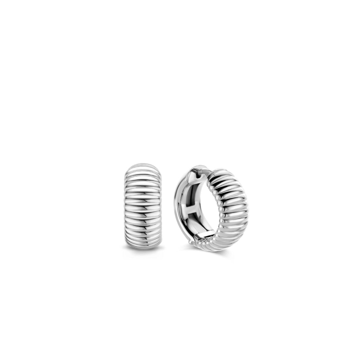 Orecchini argento fascia circolare a scatto - 7840SI