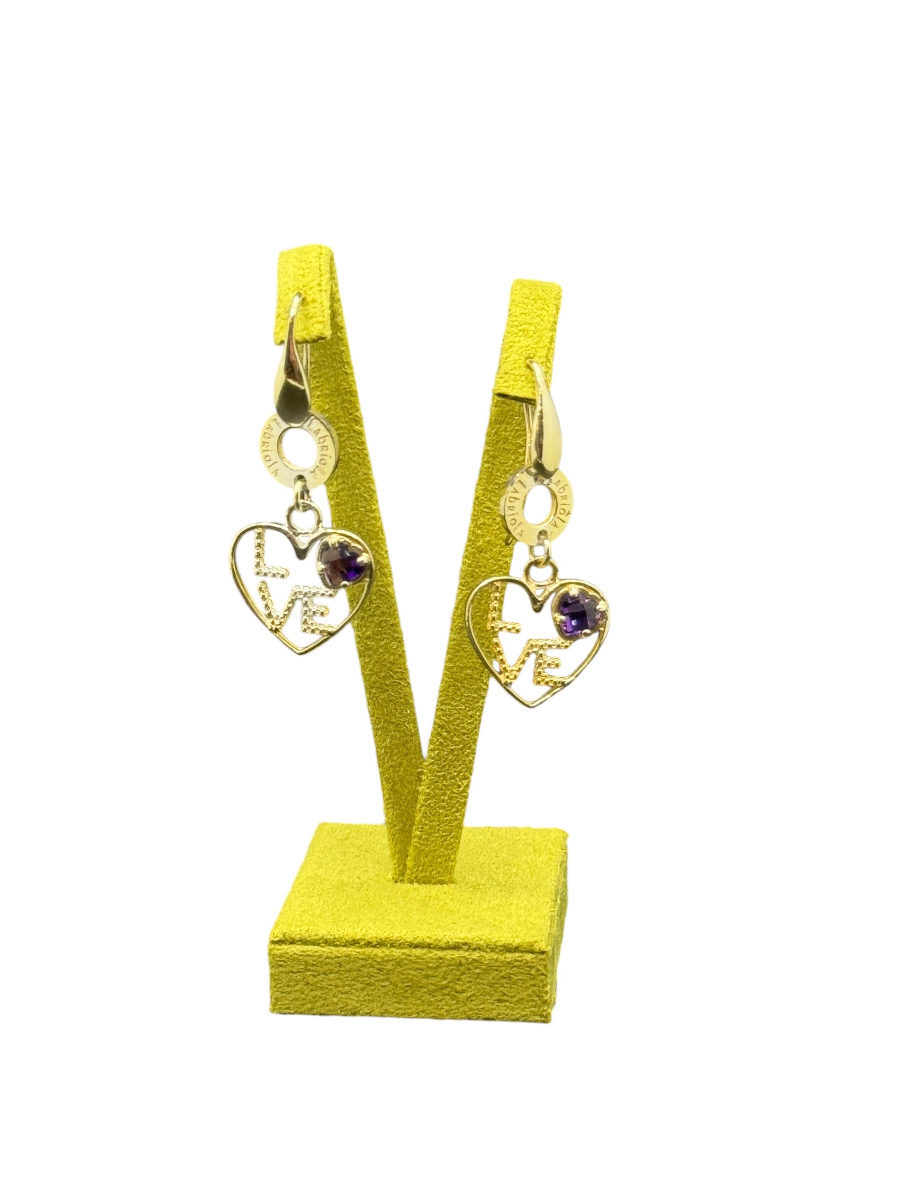 Labriola Tropfenohrringe aus Silber und weißer Emaille, mit LOVE-Anhänger – AG1032/B