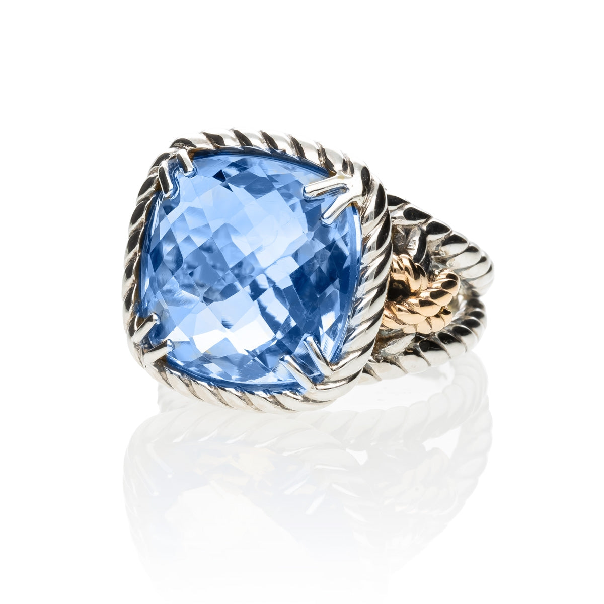 Anello Nodi intreccio pietra quadrata - AN2522-Azz
