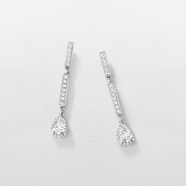 Tropfenförmige Diamantohrringe aus 18 Karat Weißgold aus der Io Luce-Kollektion, 0,52 Karat – BB39506D