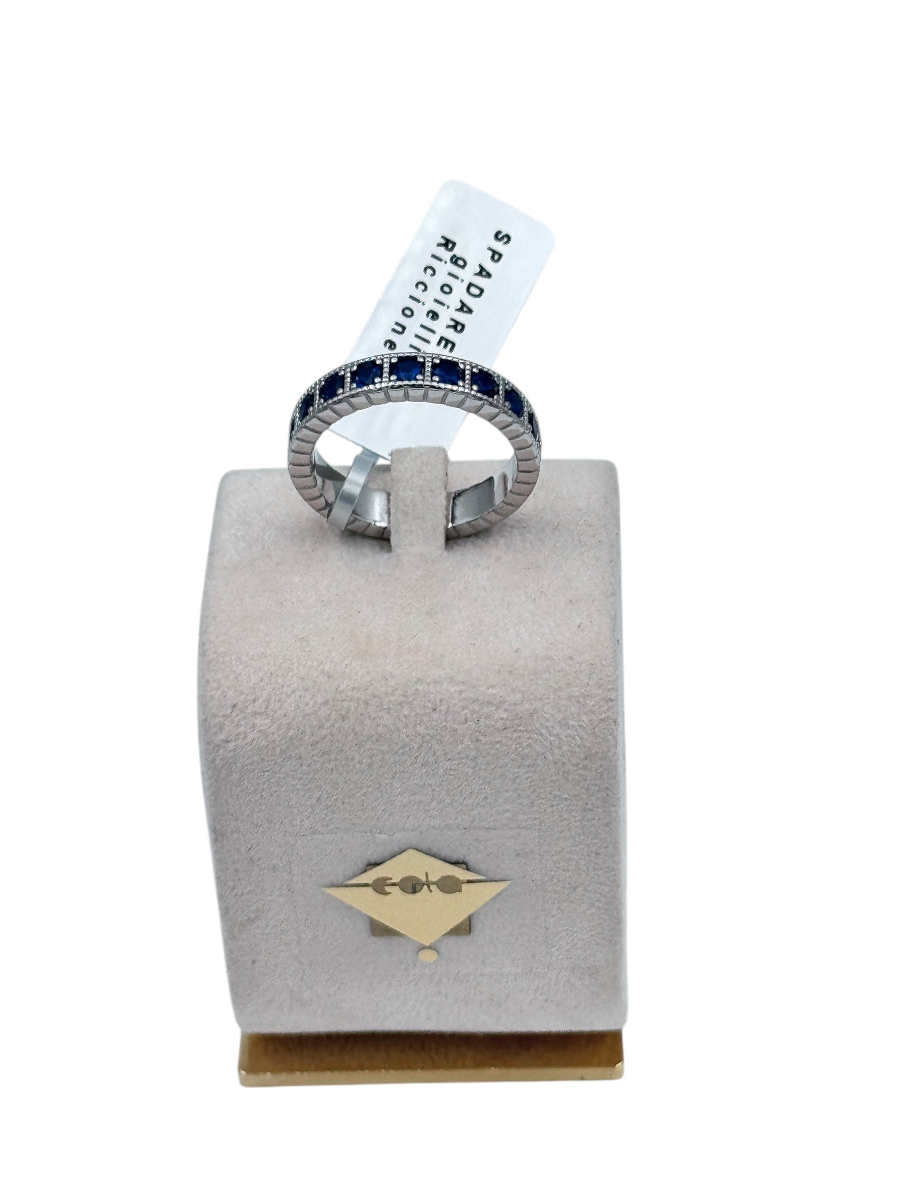 Anello Spadarella in argento, uomo, FEDE CON ZIRCONI BLU - AN729-BLU
