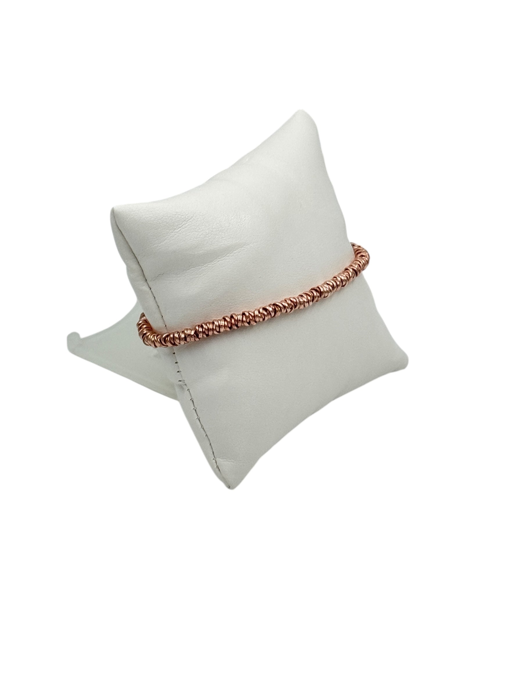 Bracciale Spadarella in argento rosato, unisex, con anellini - SPBR268-rosato