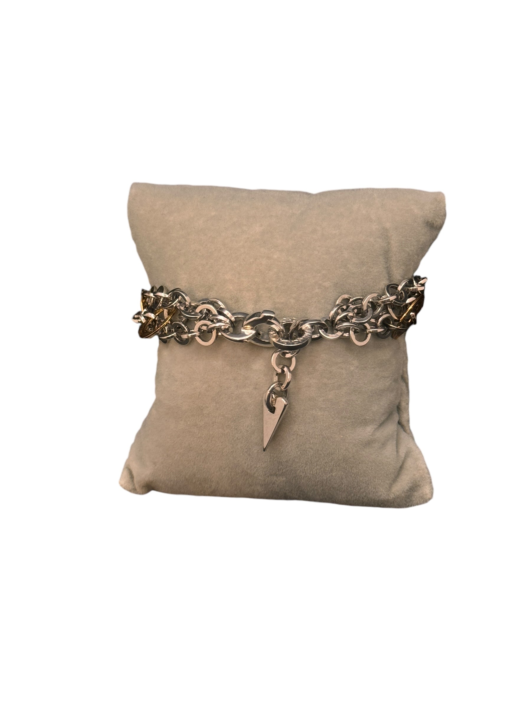 Pianegonda bracelet in silver, with double 18kt yellow gold chain link - BA050753