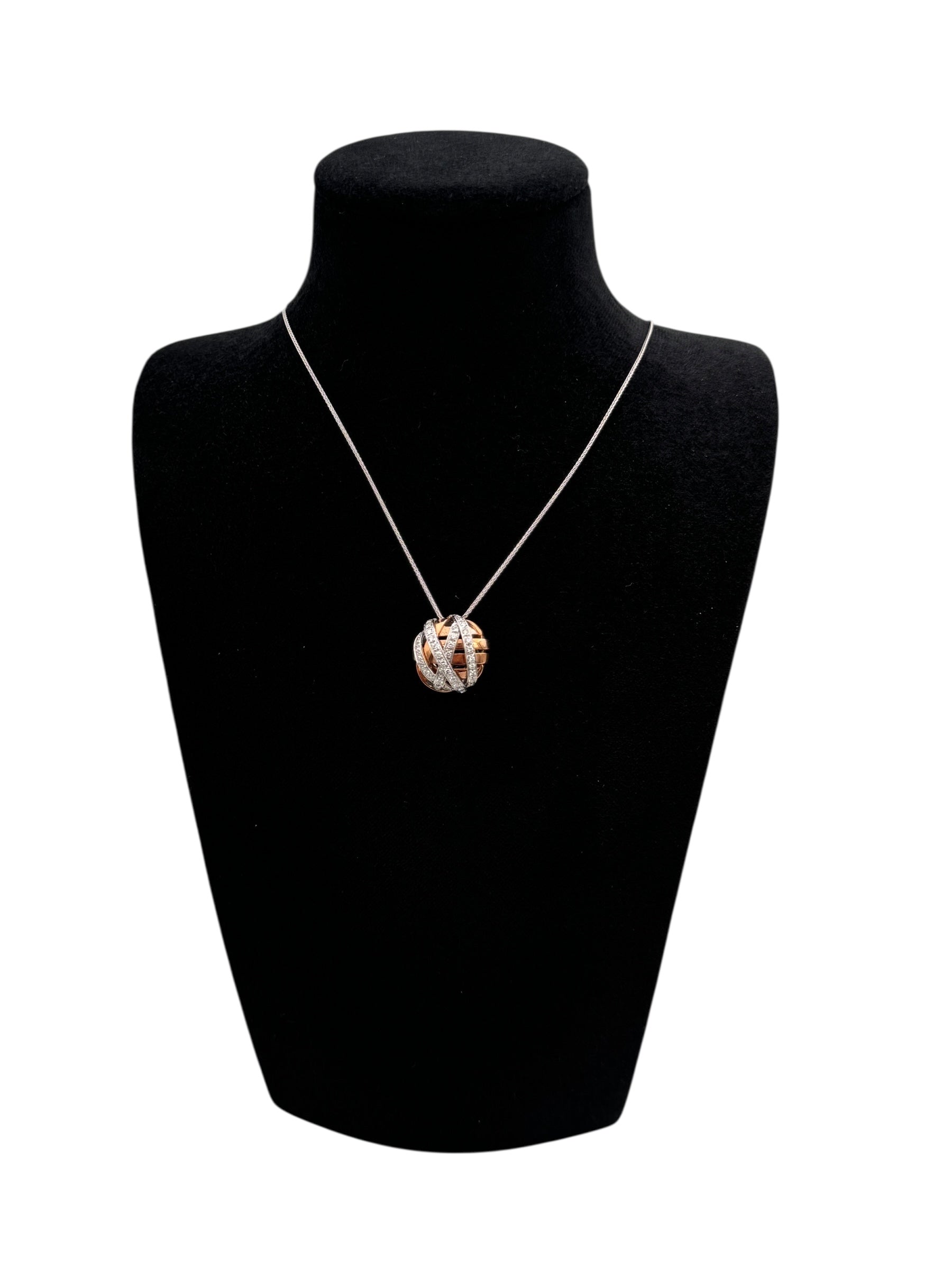 Damiani-Halskette aus 18 Karat Weißgold, Roségold und Diamanten – 20028406