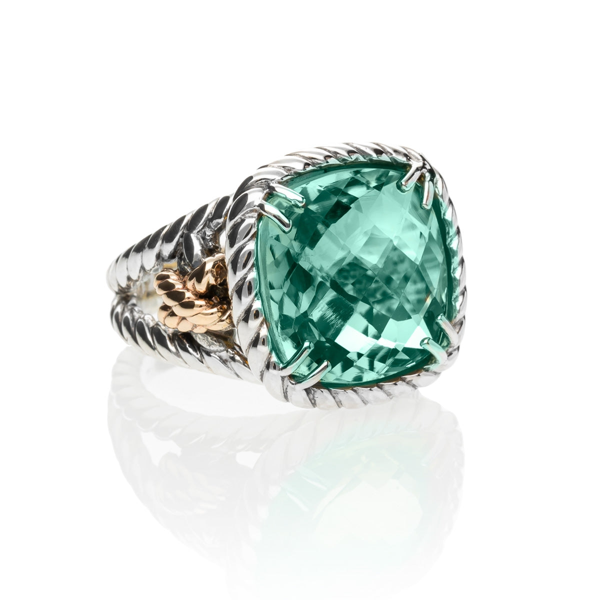 Anello Nodi intreccio pietra quadrata - AN2522-Ver