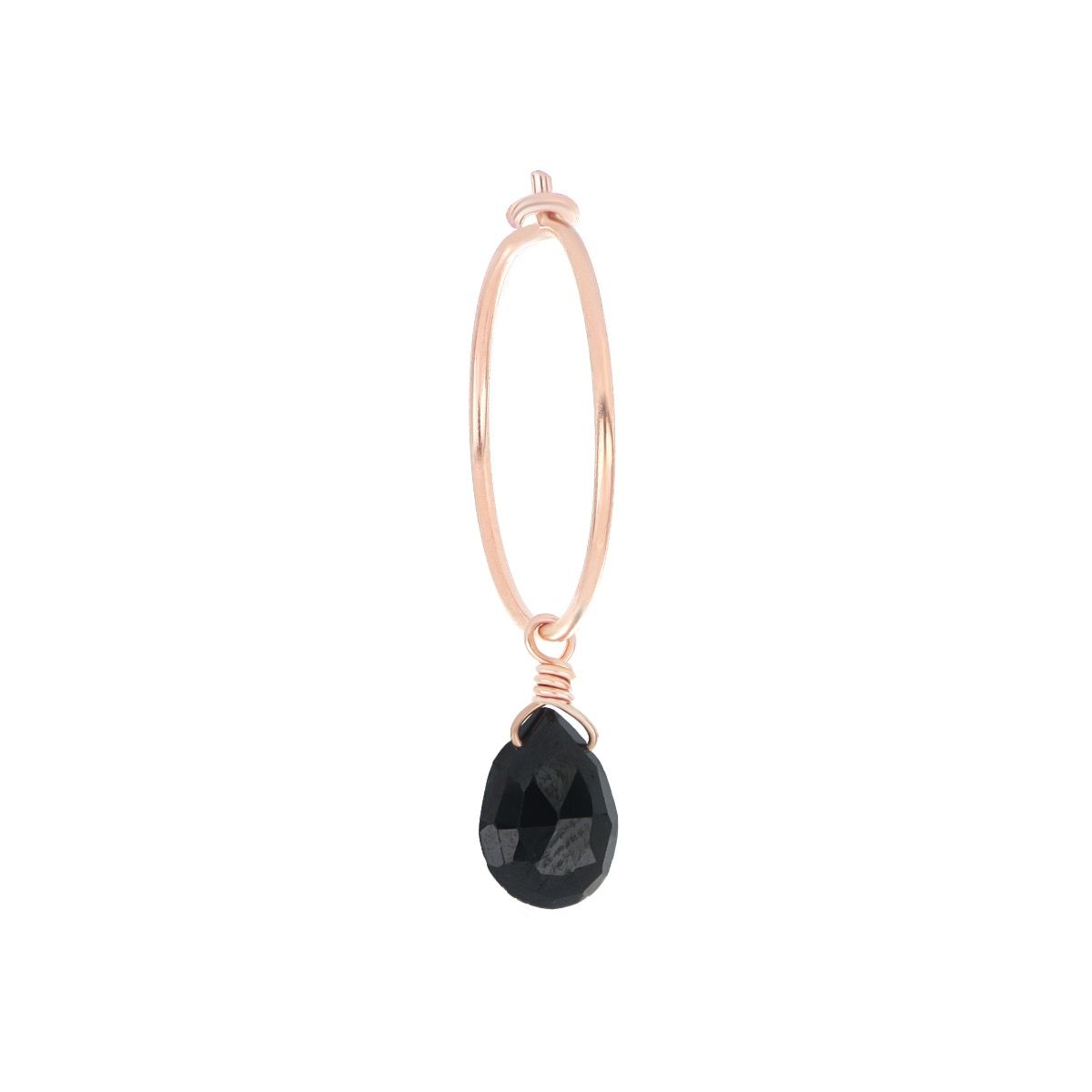 EINZELNER OHRRING MIT SCHWARZEM SPINELL-TROPFEN - OR0502SP