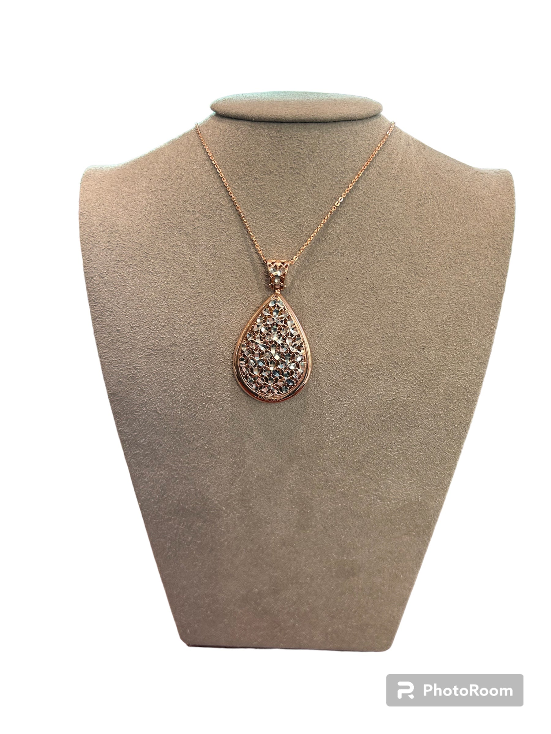 Medaillon-Halskette aus Roségold und Zirkonia – CL 014R