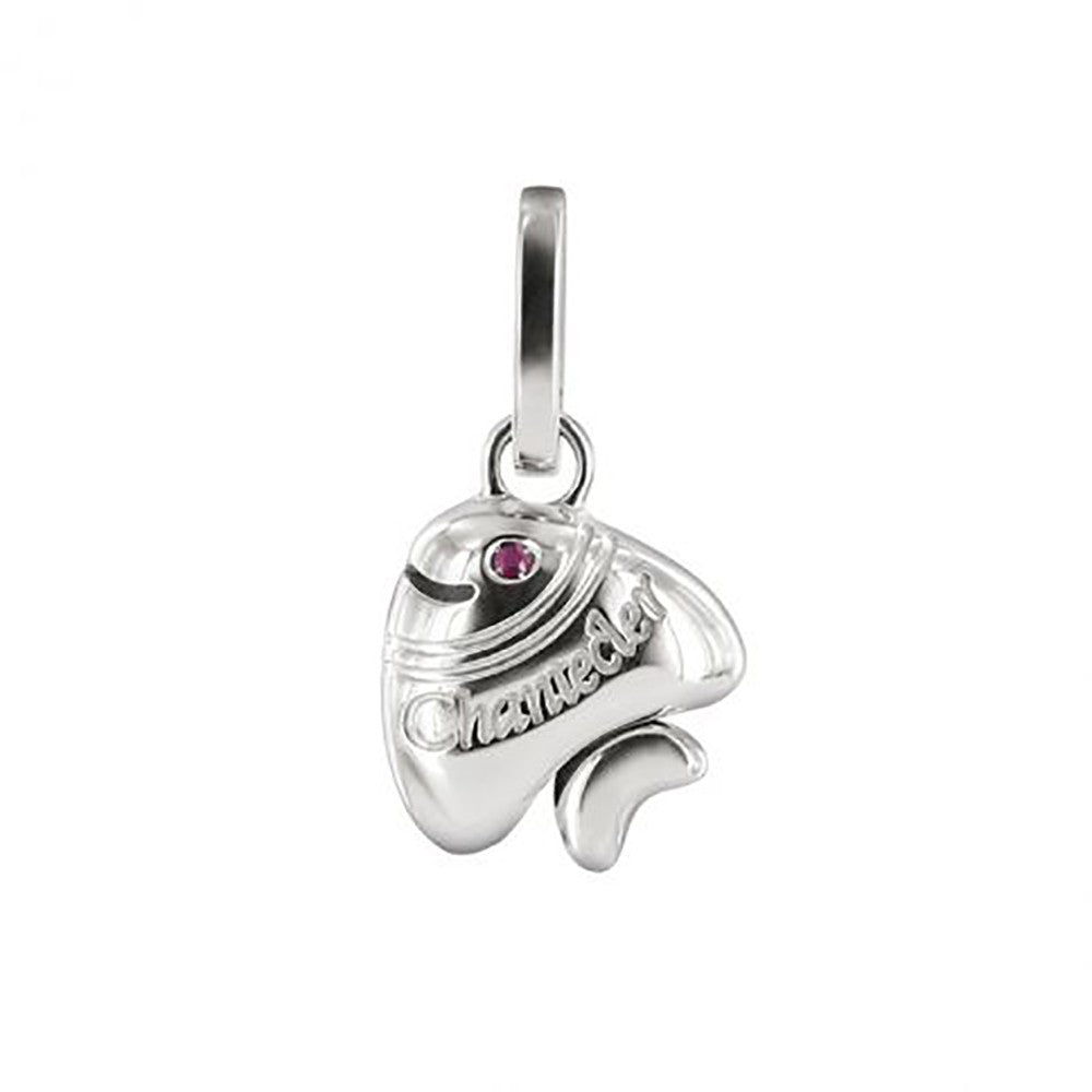 CHANTECLER MITTLERER ANHÄNGER MIT FISCHGLOCKE AUS SILBER UND RUBIN - 31239