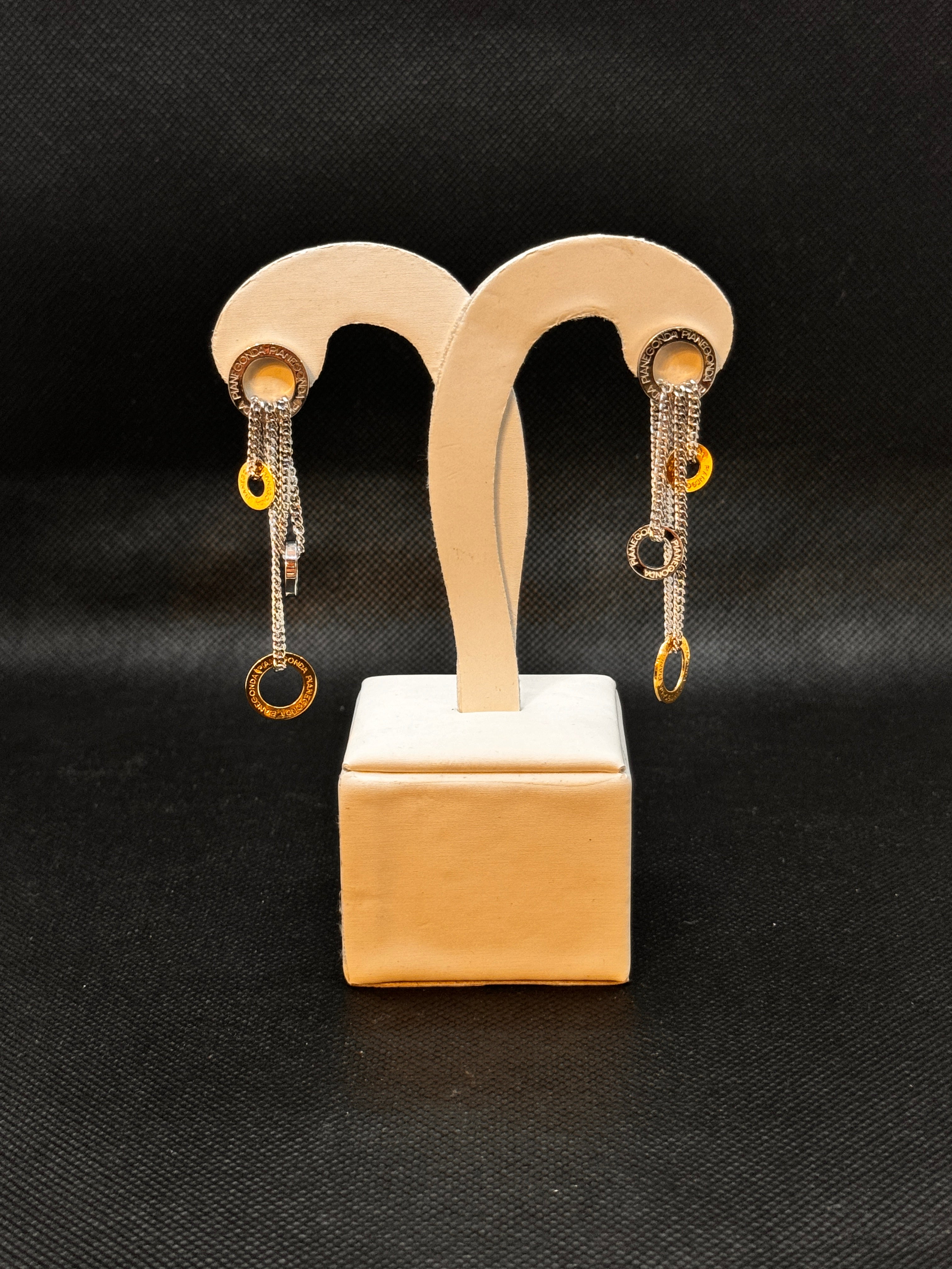 Pianegonda-Tropfenohrringe aus Silber und 18 Karat Gold, Liaision D'Or-Kollektion – OA050457