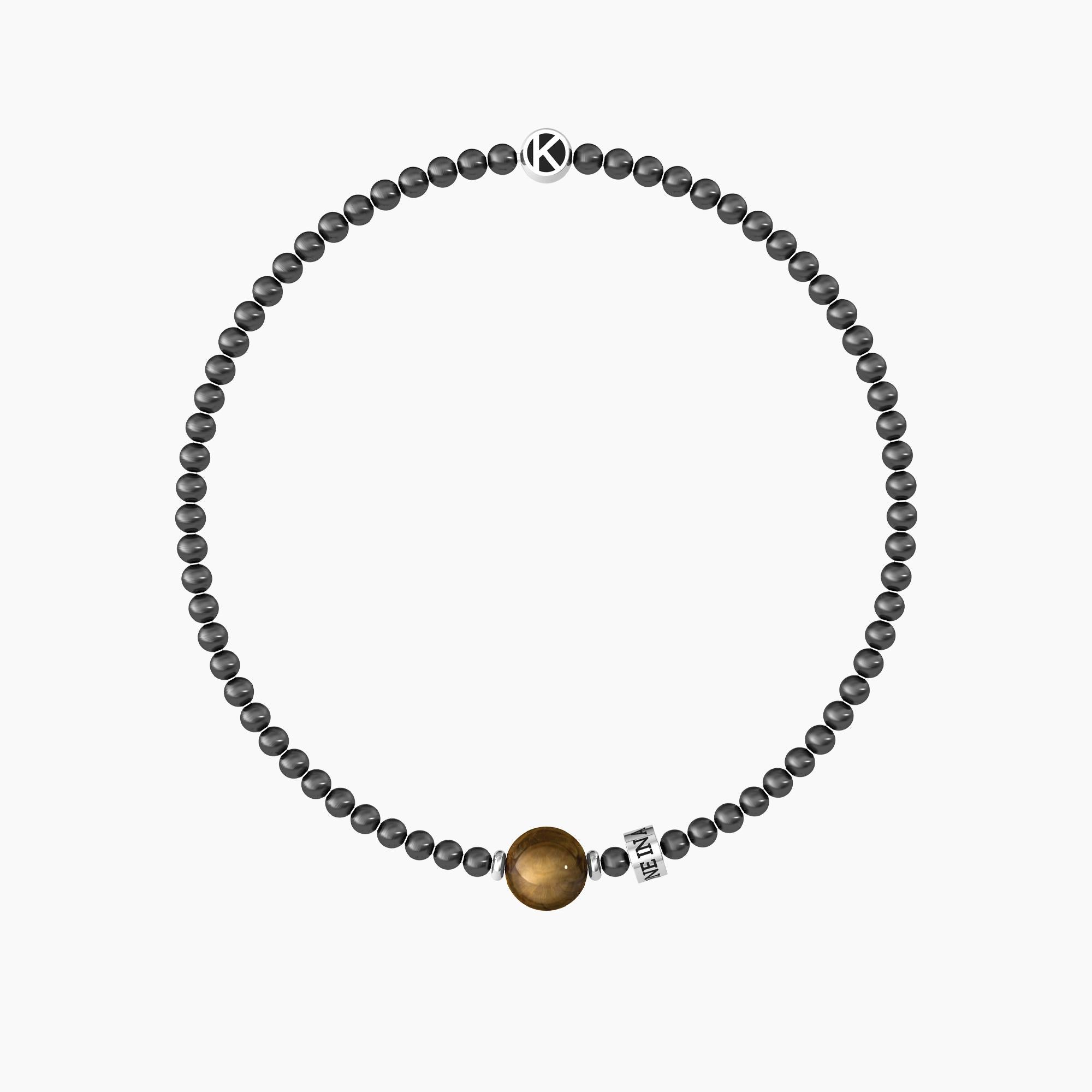 Elastisches Herrenarmband mit Gunmetal-PVD-Kugeln und Tigerauge
EINS VON EINER MILLION - 732247