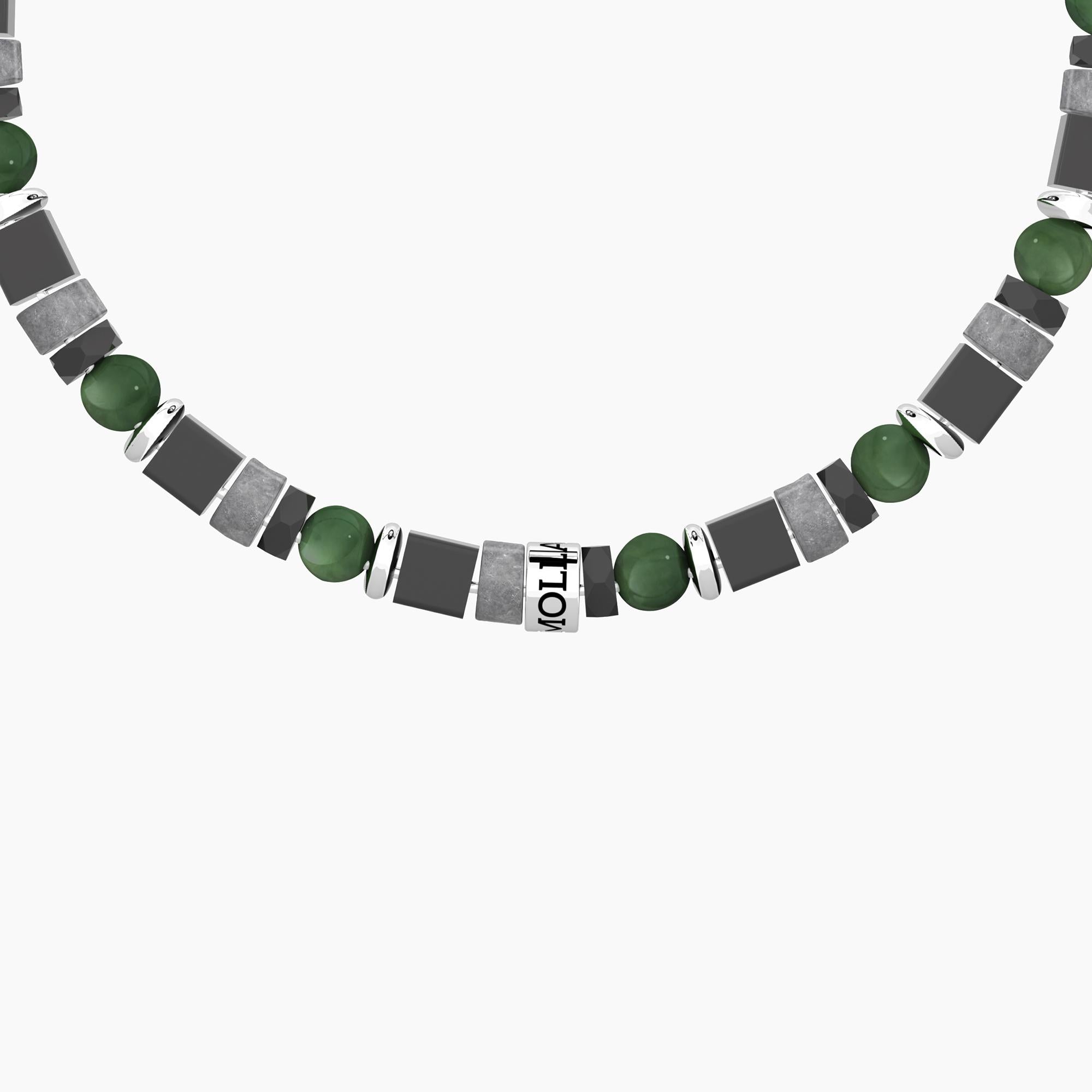Kidult Herrenarmband mit Steinen und der Aufschrift „Gib niemals auf!“ – 732377