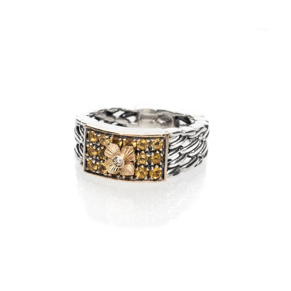 Anello Medievale pavè giallo - AN319