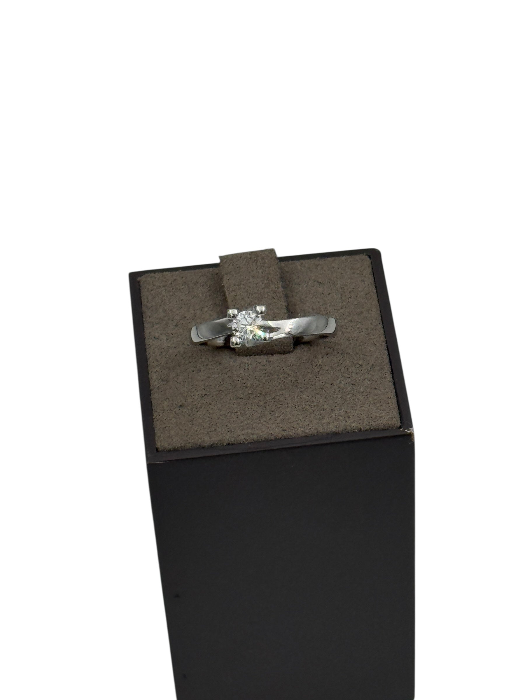 Anello solitario Giorgio Visconti in oro bianco 18KT e diamante centrale, 0.24ct - AB15554E