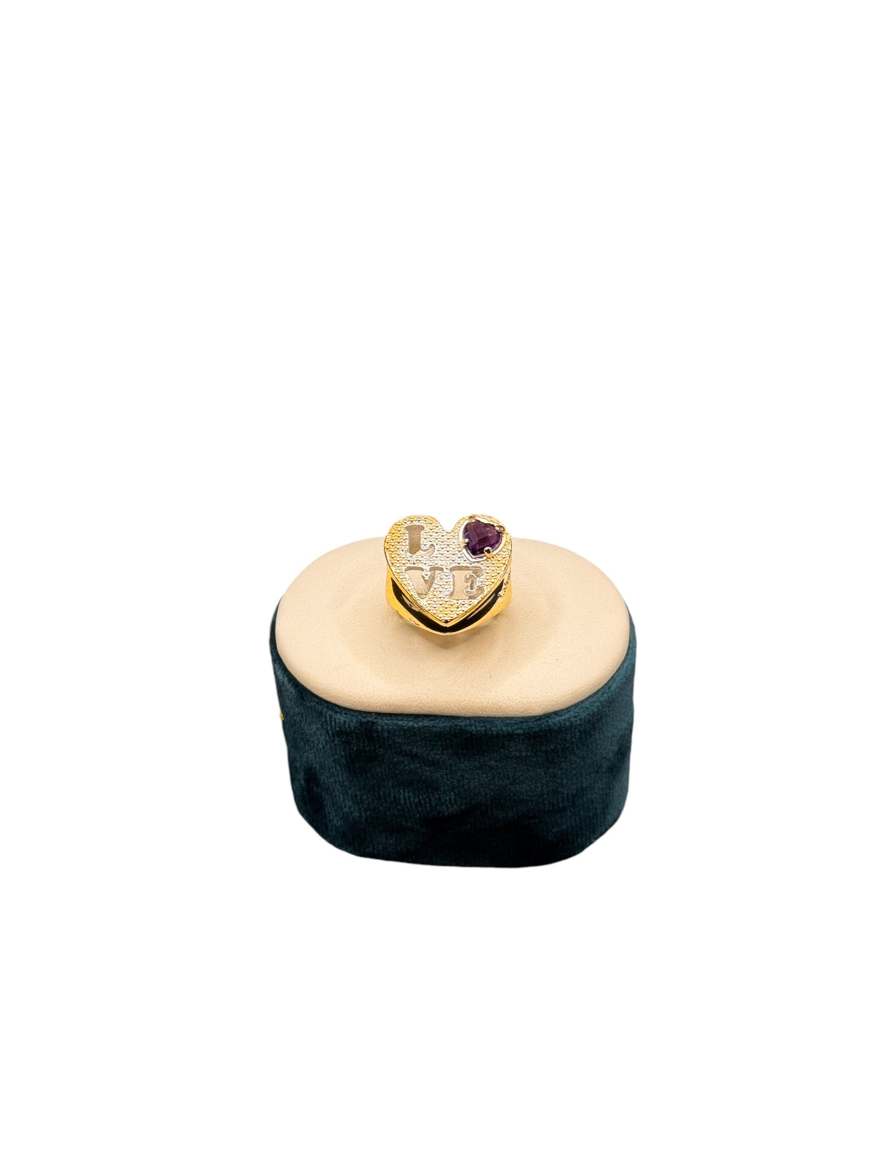 Labriola-Ring aus Silber und weißer Emaille mit dem Wort LOVE – AG1033/B