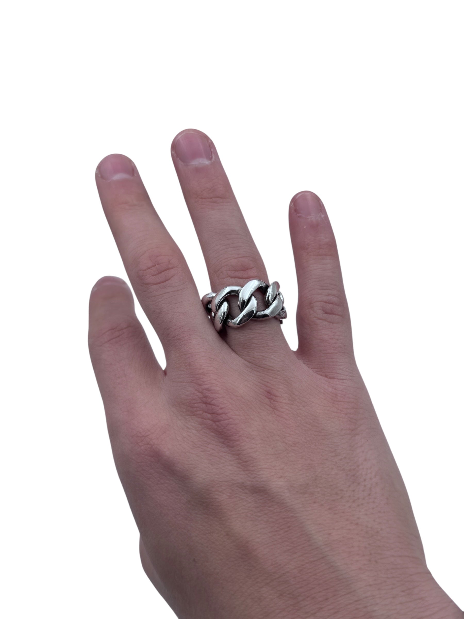 Anello Spadarella in argento, uomo, Fascia a catena - AN561