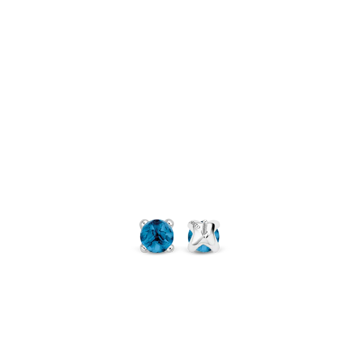Orecchini argento dorato con pietra celeste - 7768DB