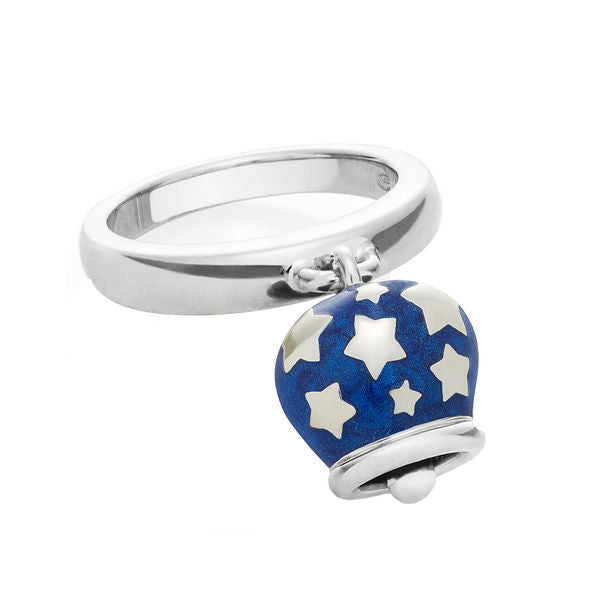 Anello Chantecler in argento e smalto blu perlato - 36386