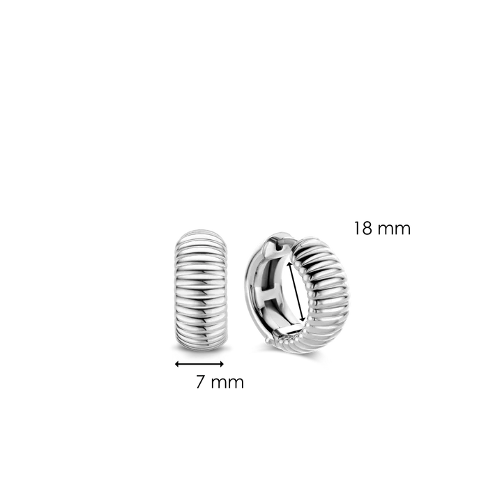 Orecchini argento fascia circolare a scatto - 7840SI