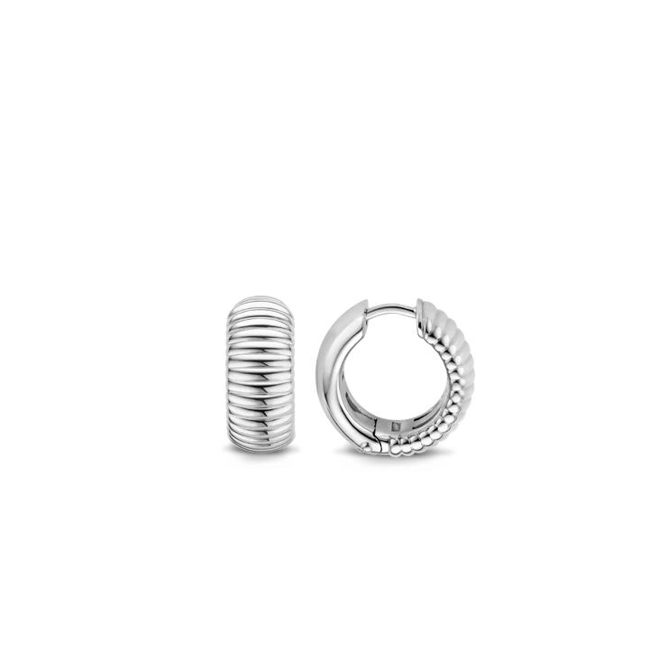 Orecchini argento fascia circolare a scatto - 7840SI