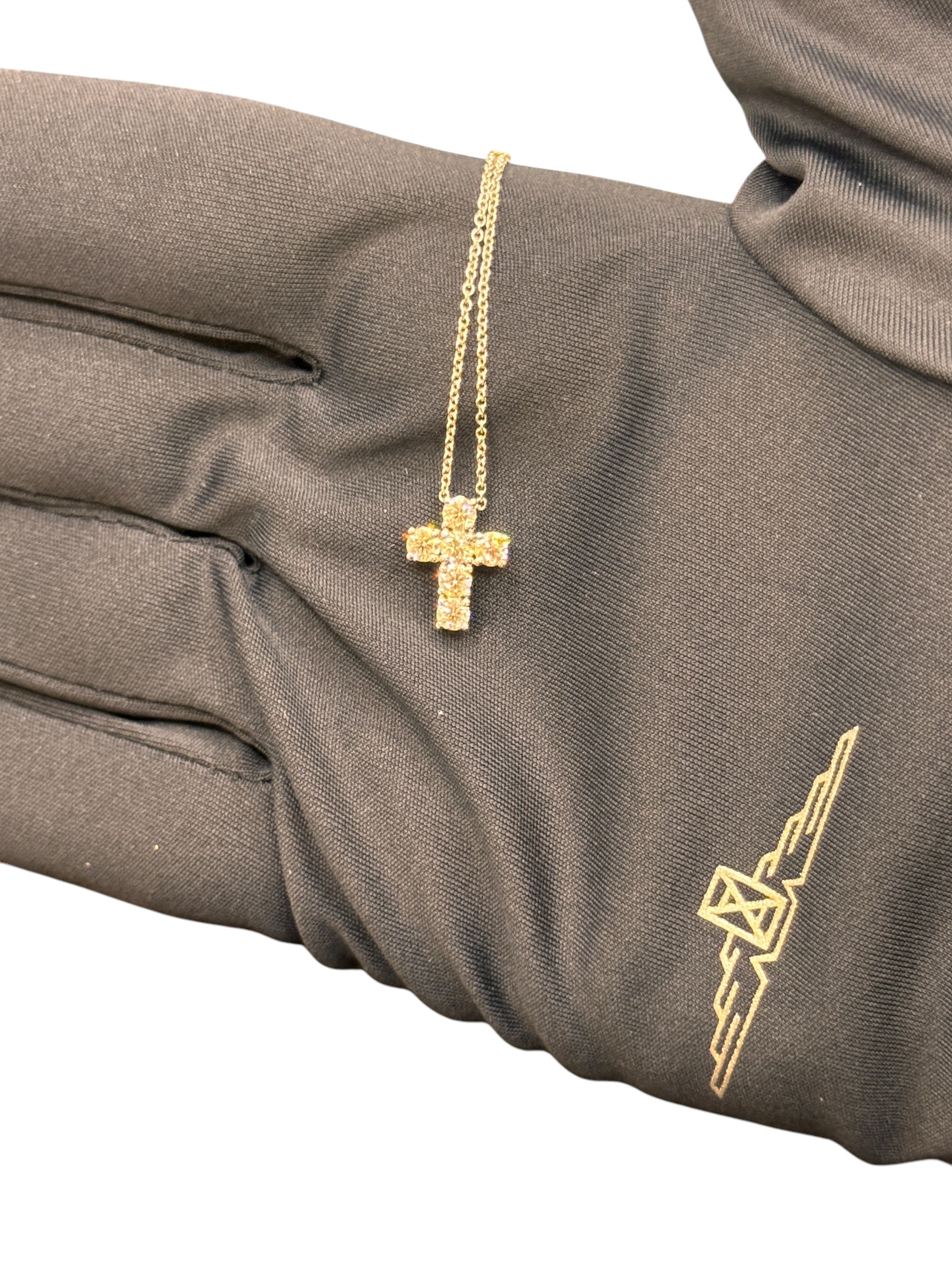 Weißgoldkette mit Diamantkreuzanhänger, 0,68 ct – 163OC01DW