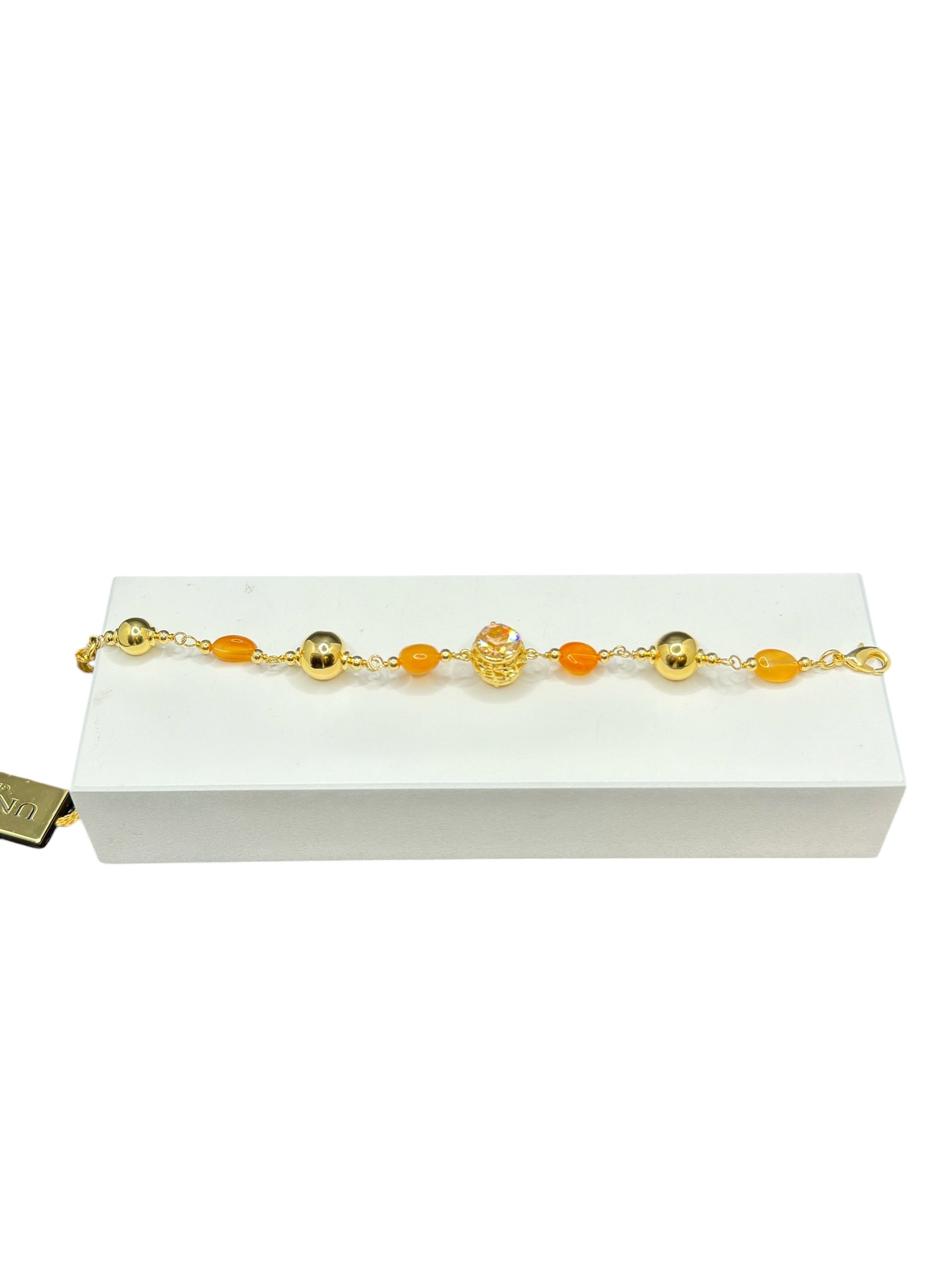 Armband aus vergoldeter Bronze mit Bernsteinen - DIAMONDS BR 010