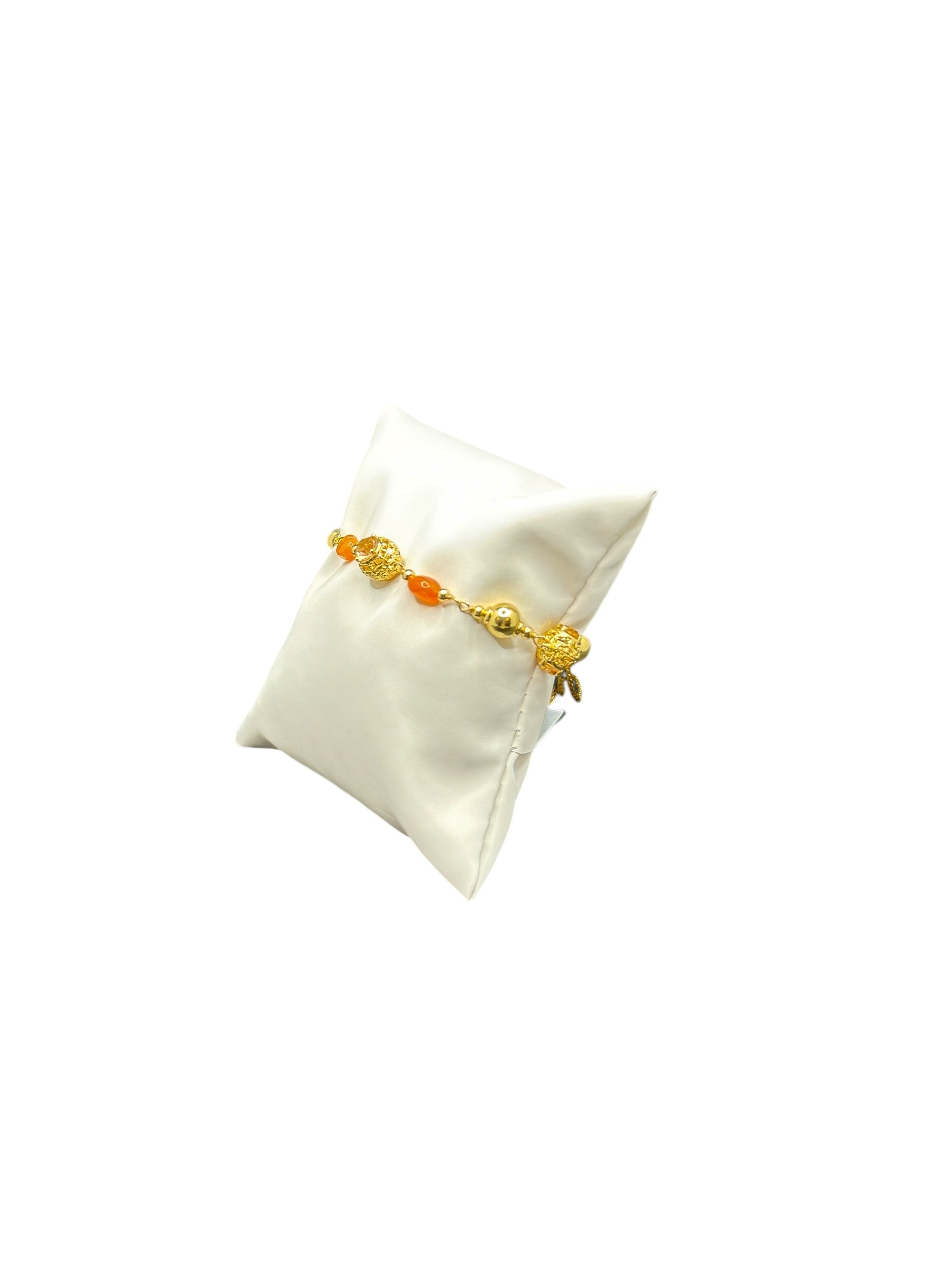 Armband aus vergoldeter Bronze mit orangefarbenen Steinen - DIAMONDS BR 003