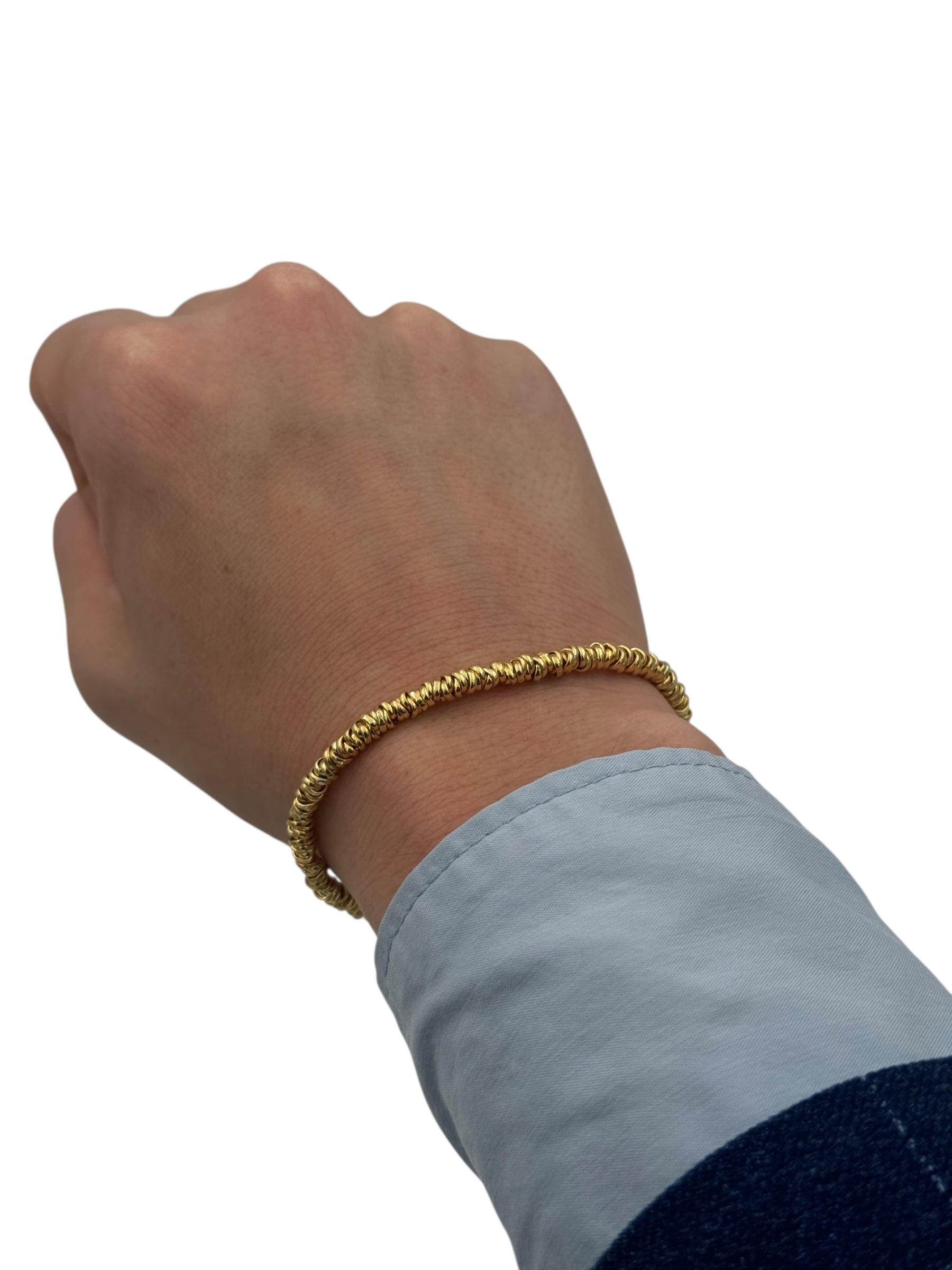 Bracciale Spadarella in argento dorato, unisex, con anellini - SPBR268-oro