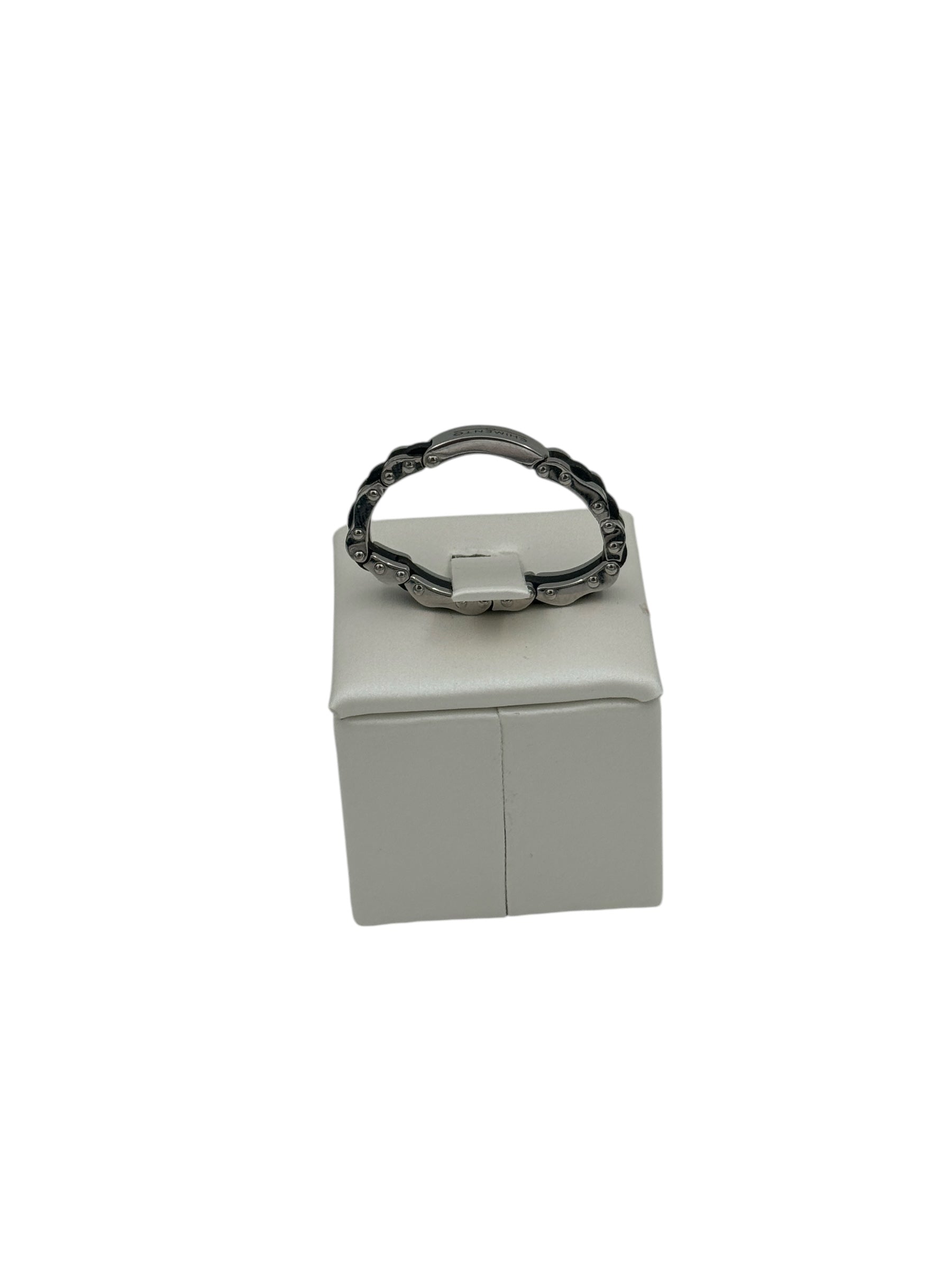 Anello Chimento da uomo in acciaio con resina nera - 82117801
