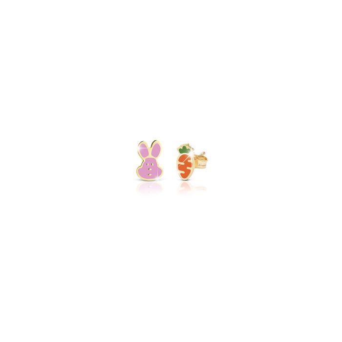 FORTUNA - ORECCHINI ORO GIALLO CONIGLIETTO E CAROTA - PMG051