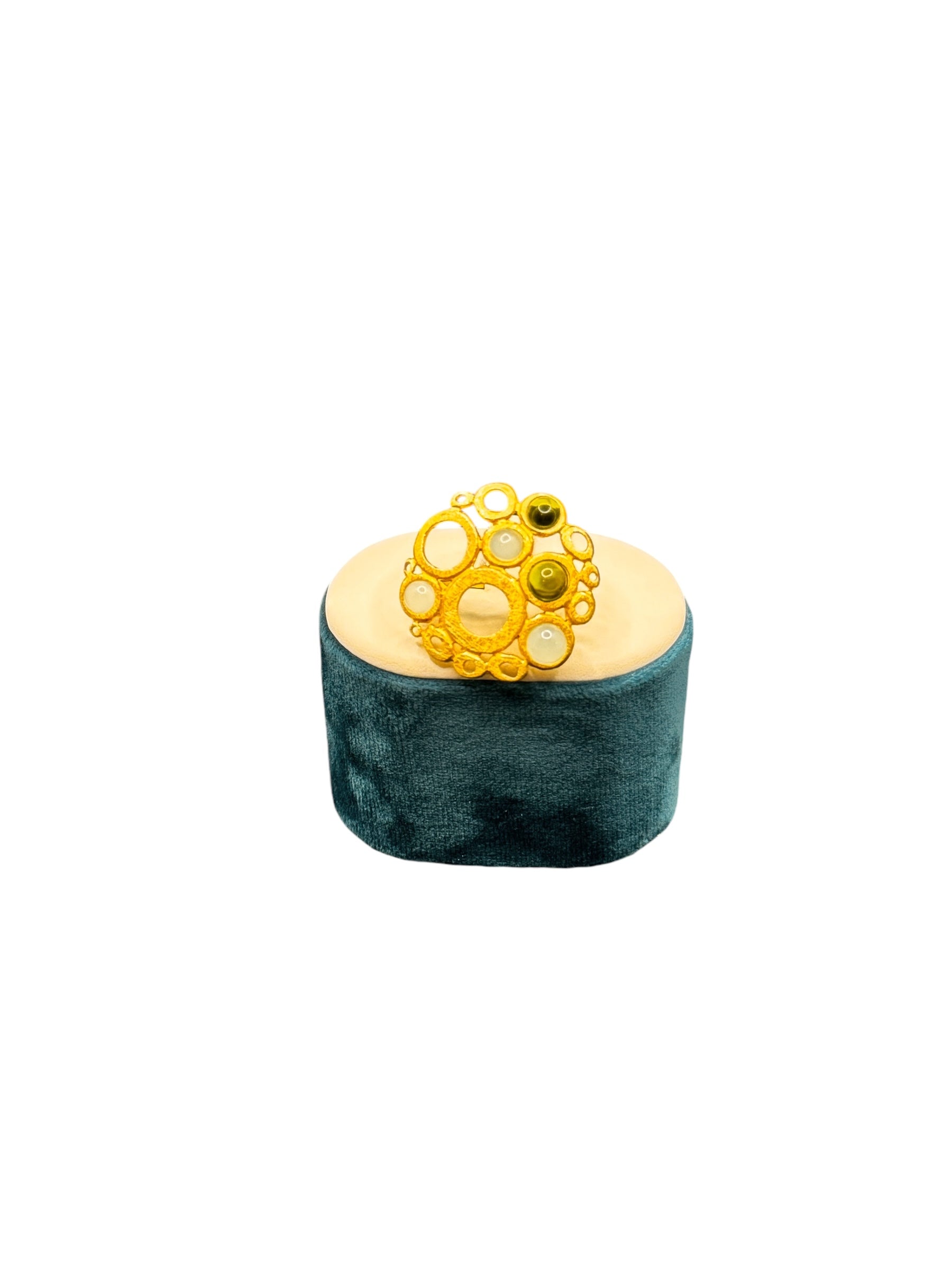 Labriola-Ring aus vergoldetem Silber und grünem Peridotquarz – AG1123BS