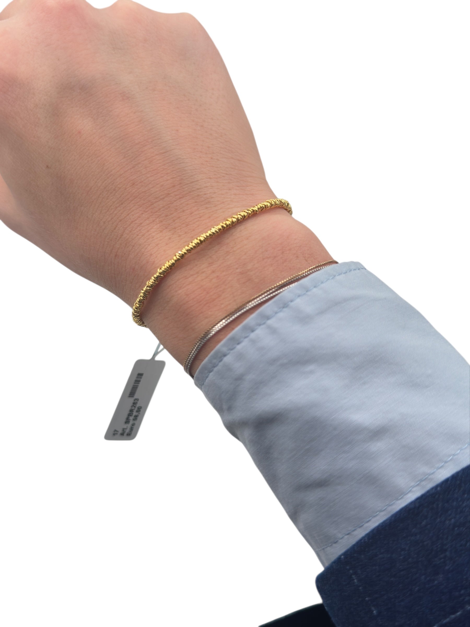 Bracciale Spadarella in argento dorato con anellini, unisex - SPBR263-oro