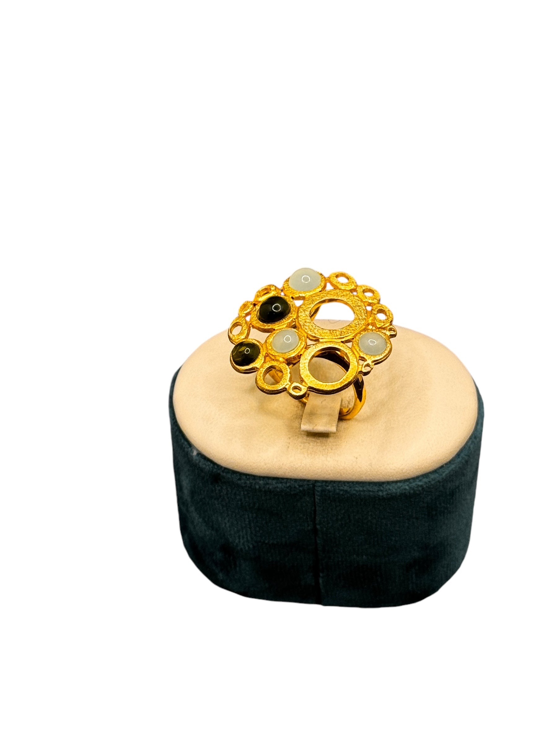 Labriola-Ring aus vergoldetem Silber und grünem Peridotquarz – AG1123BS