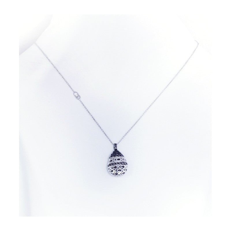 Chimento-Halskette aus Weißgold mit schwarzen und weißen Diamanten, 0,64 ct – 82672642