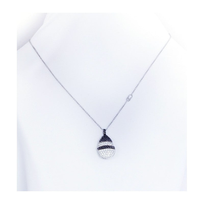 Chimento-Halskette aus Weißgold mit schwarzen und weißen Diamanten, 0,64 ct – 82672642