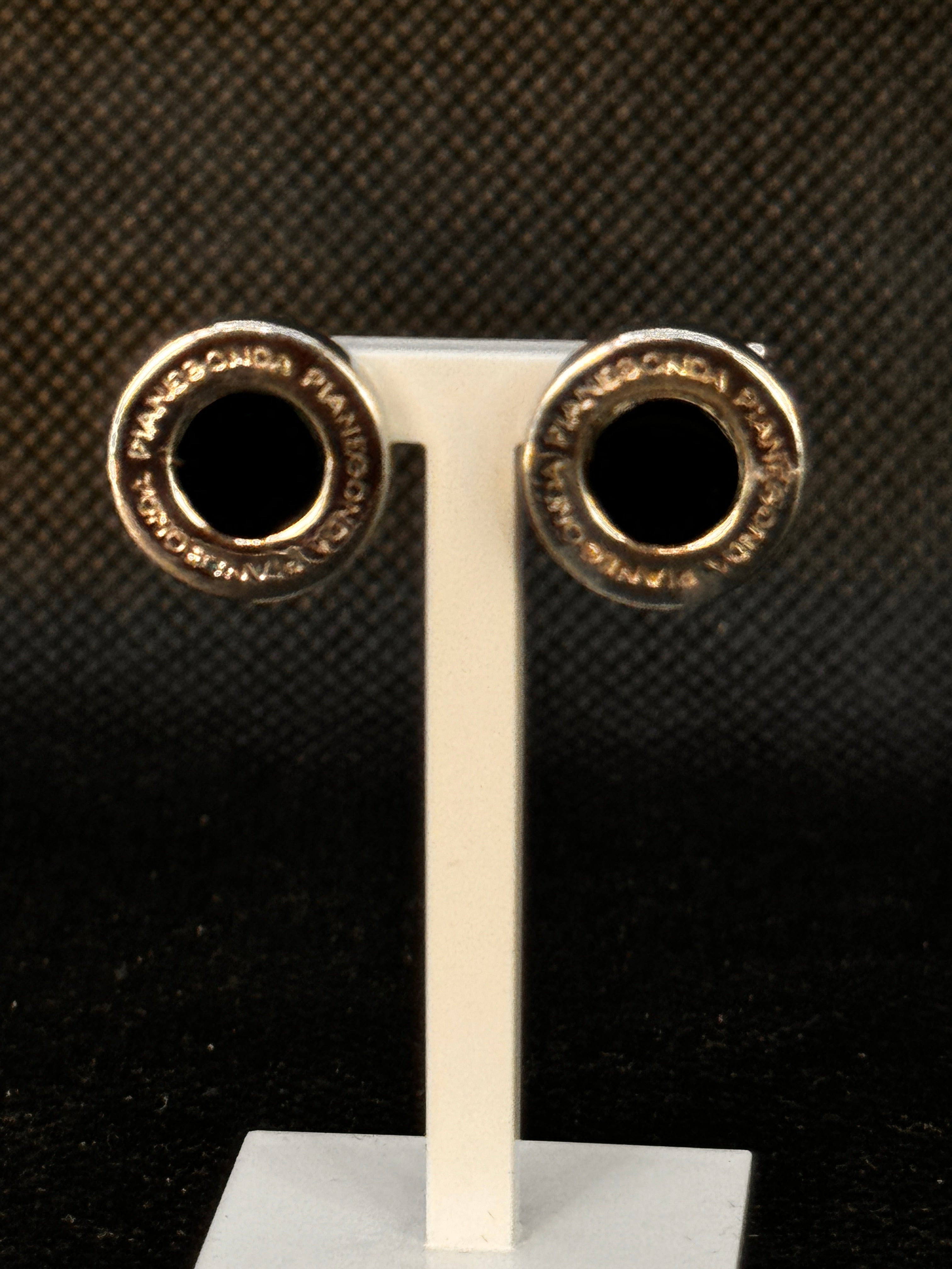 Pianegonda Silber Creolen mit schwarzem Onyx – OA010342