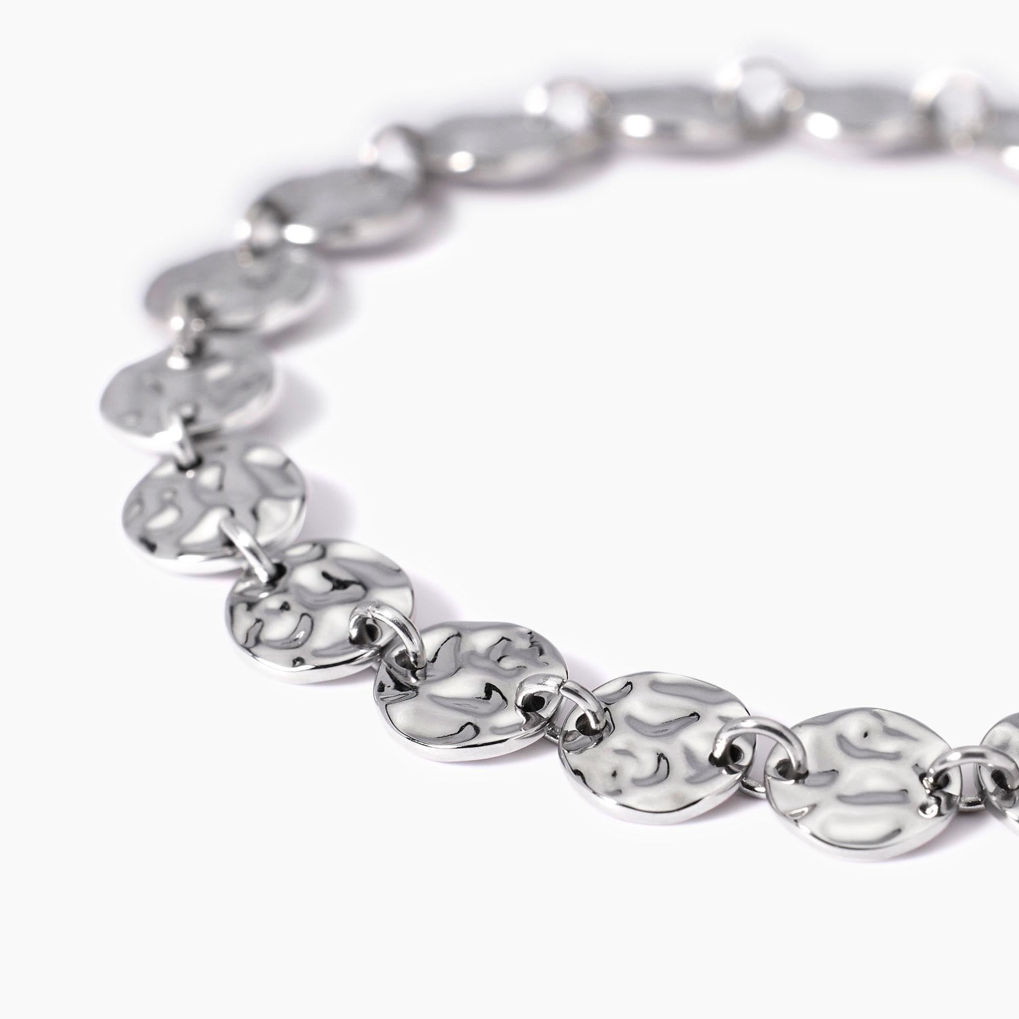Kidult-Armband mit runden Perlen in Hammerschlagoptik, Stil 03 – 831006