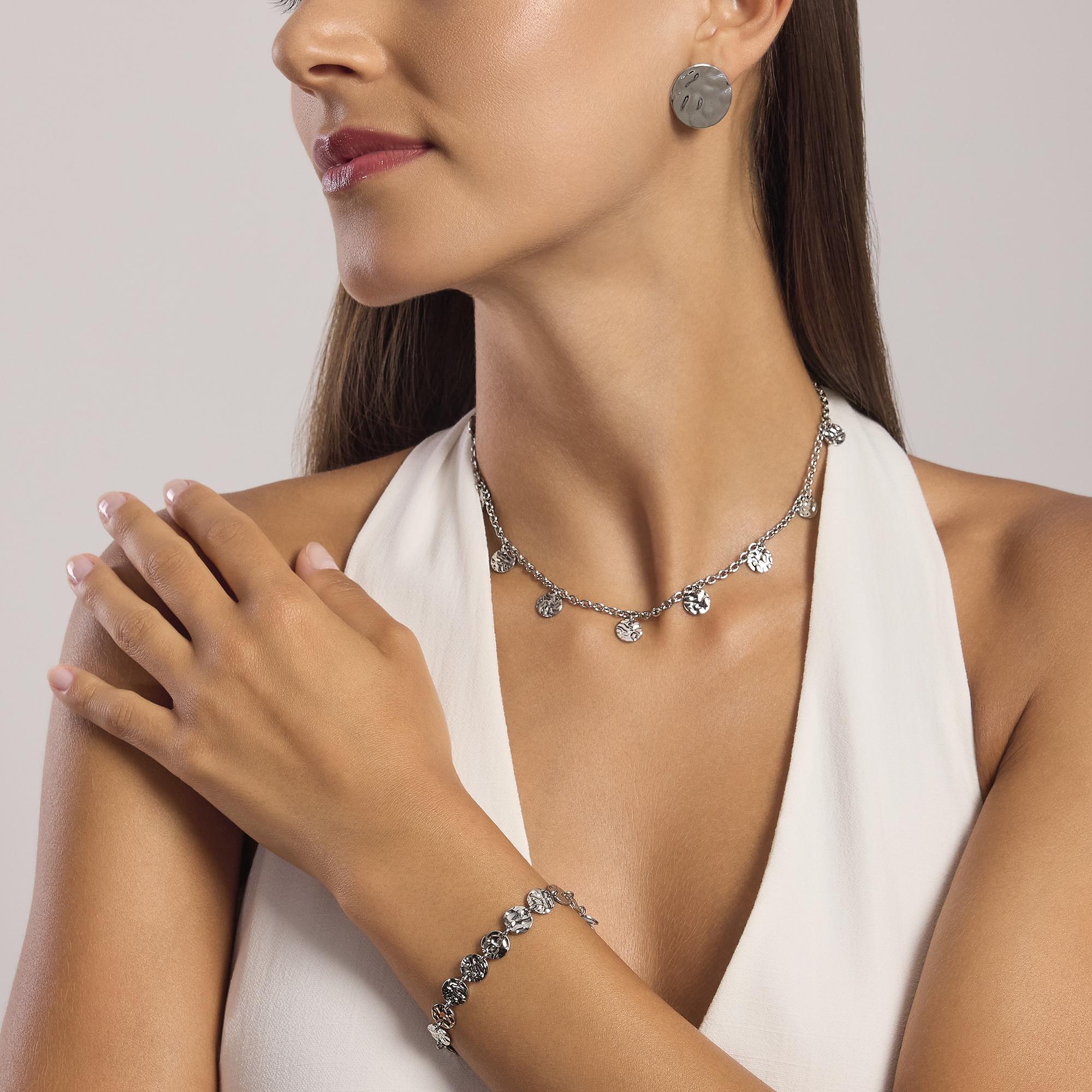 Kidult-Armband mit runden Perlen in Hammerschlagoptik, Stil 03 – 831006