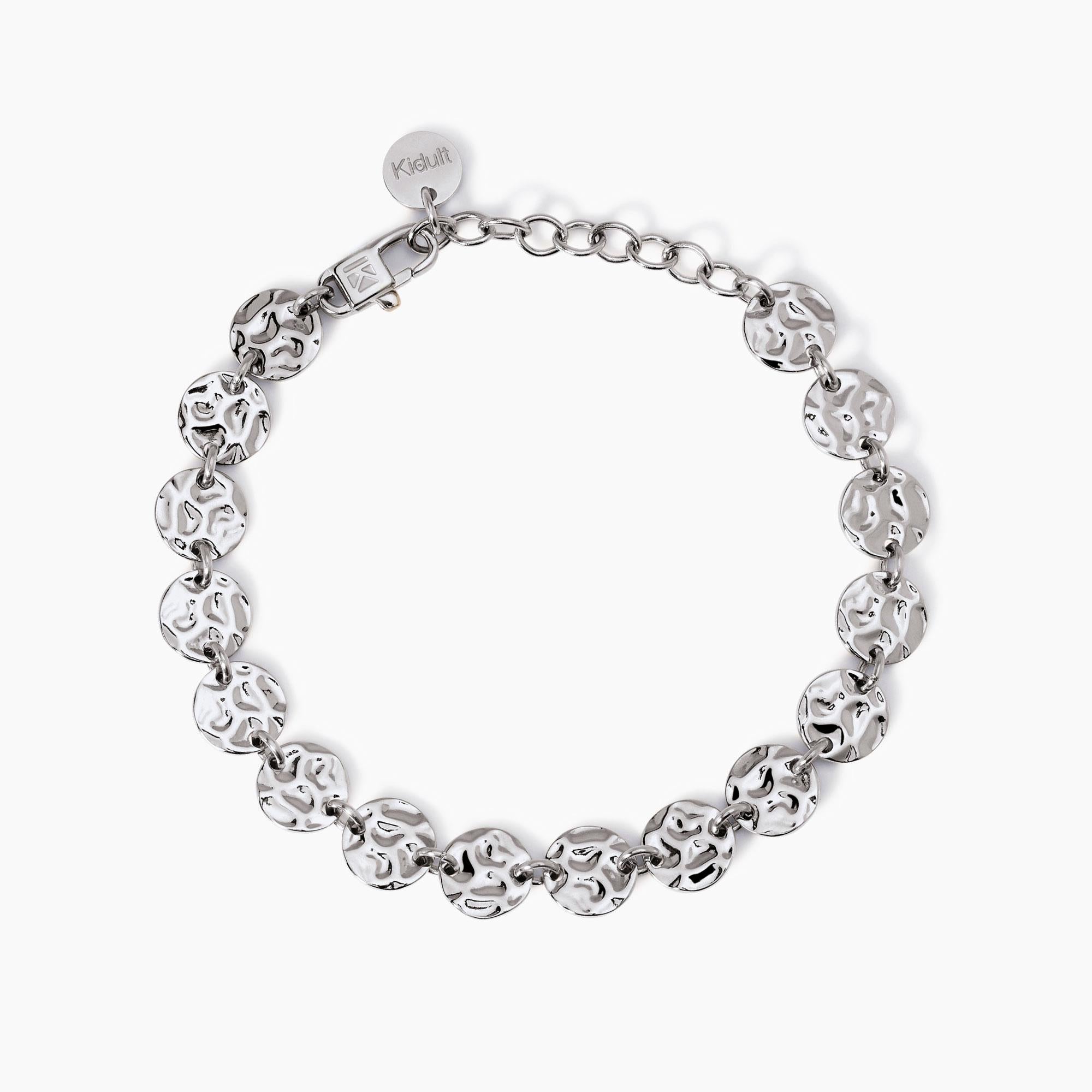 Kidult-Armband mit runden Perlen in Hammerschlagoptik, Stil 03 – 831006