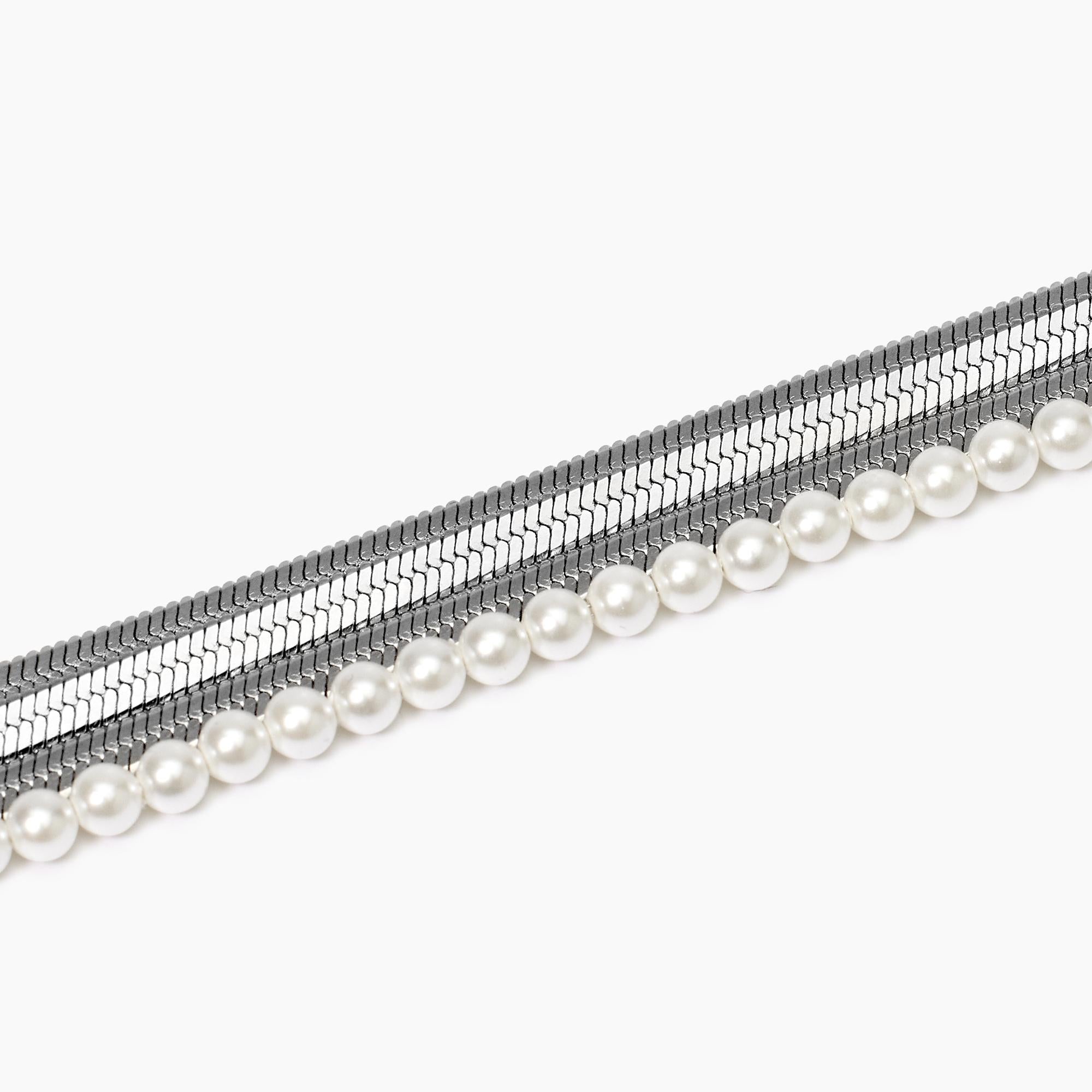 Kidult Bracciale con catena e perle conchiglia, Style 14 - 831045