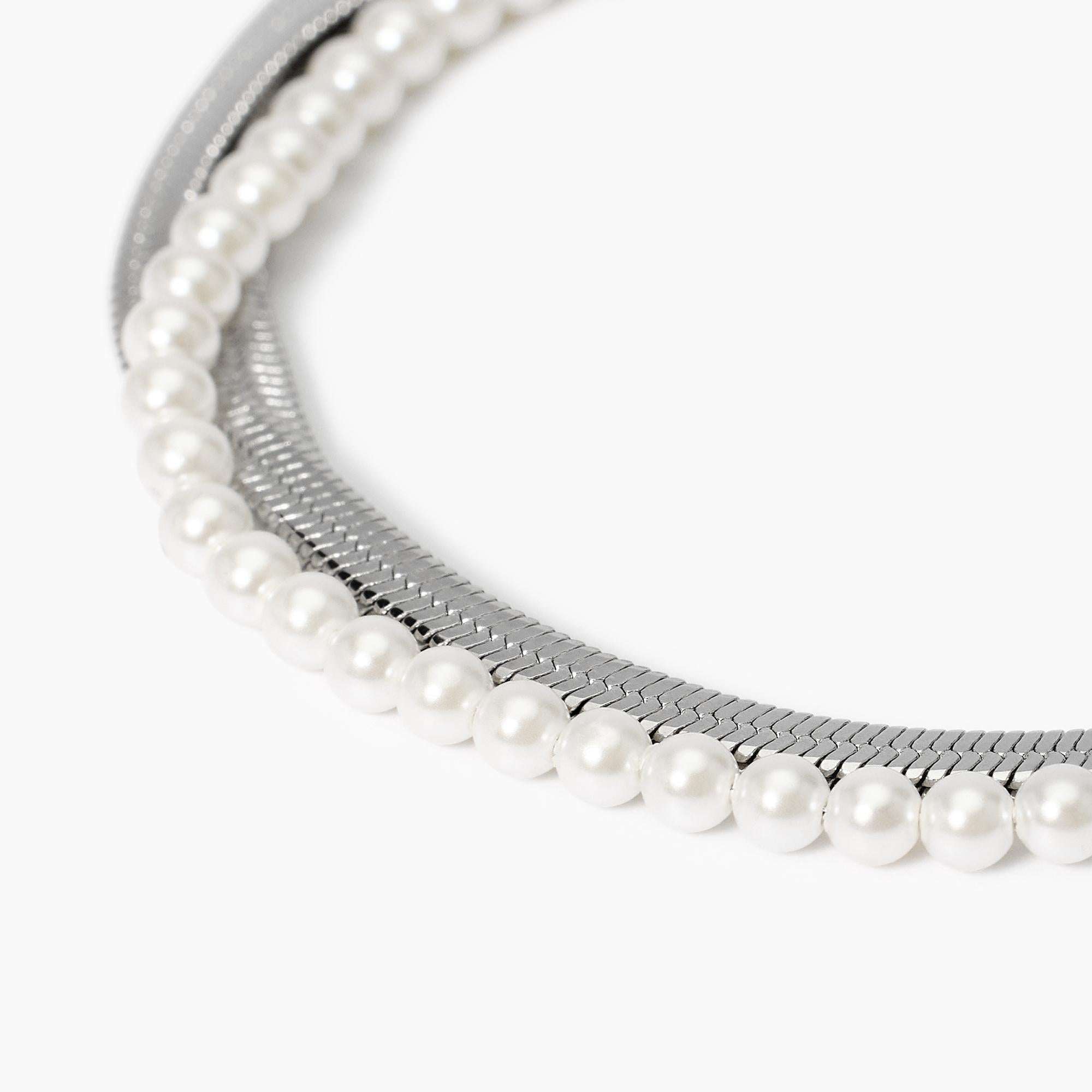 Kidult Bracciale con catena e perle conchiglia, Style 14 - 831045