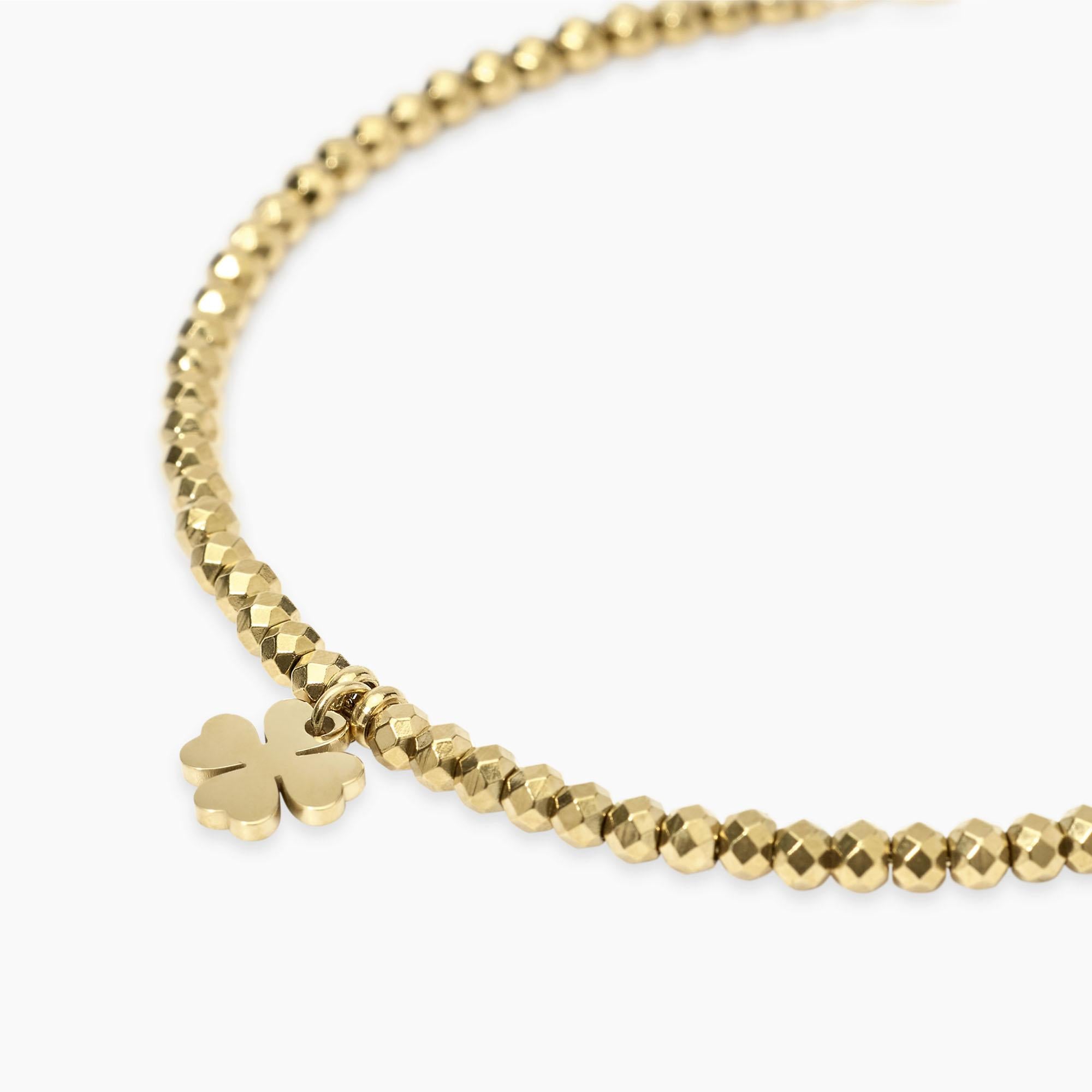 Kidult Bracciale dorato con ciondolo quadrifoglio, Style 38 - 831076