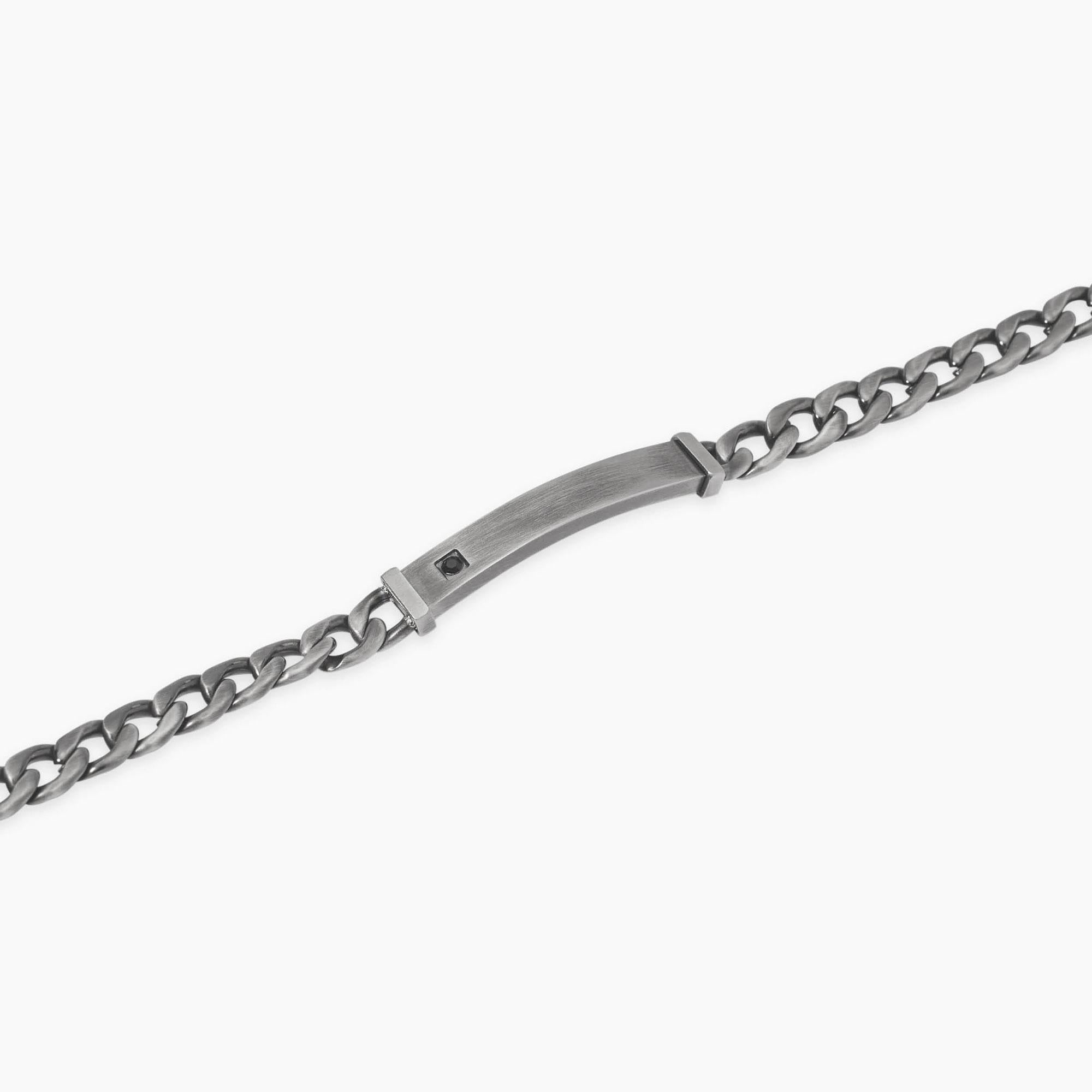 Kidult Bracciale da Uomo in acciaio con piastra centrale, Style 17 - 831119