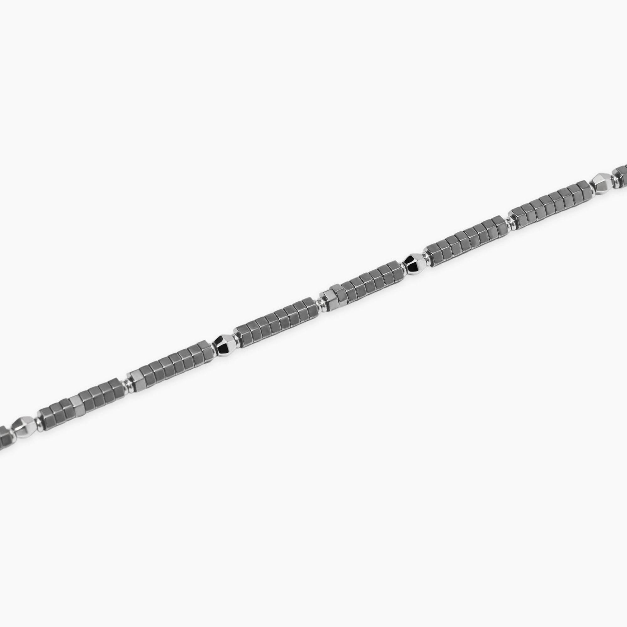 Kidult Bracciale da Uomo regolabile in acciaio e ematite, Style 23 - 831125